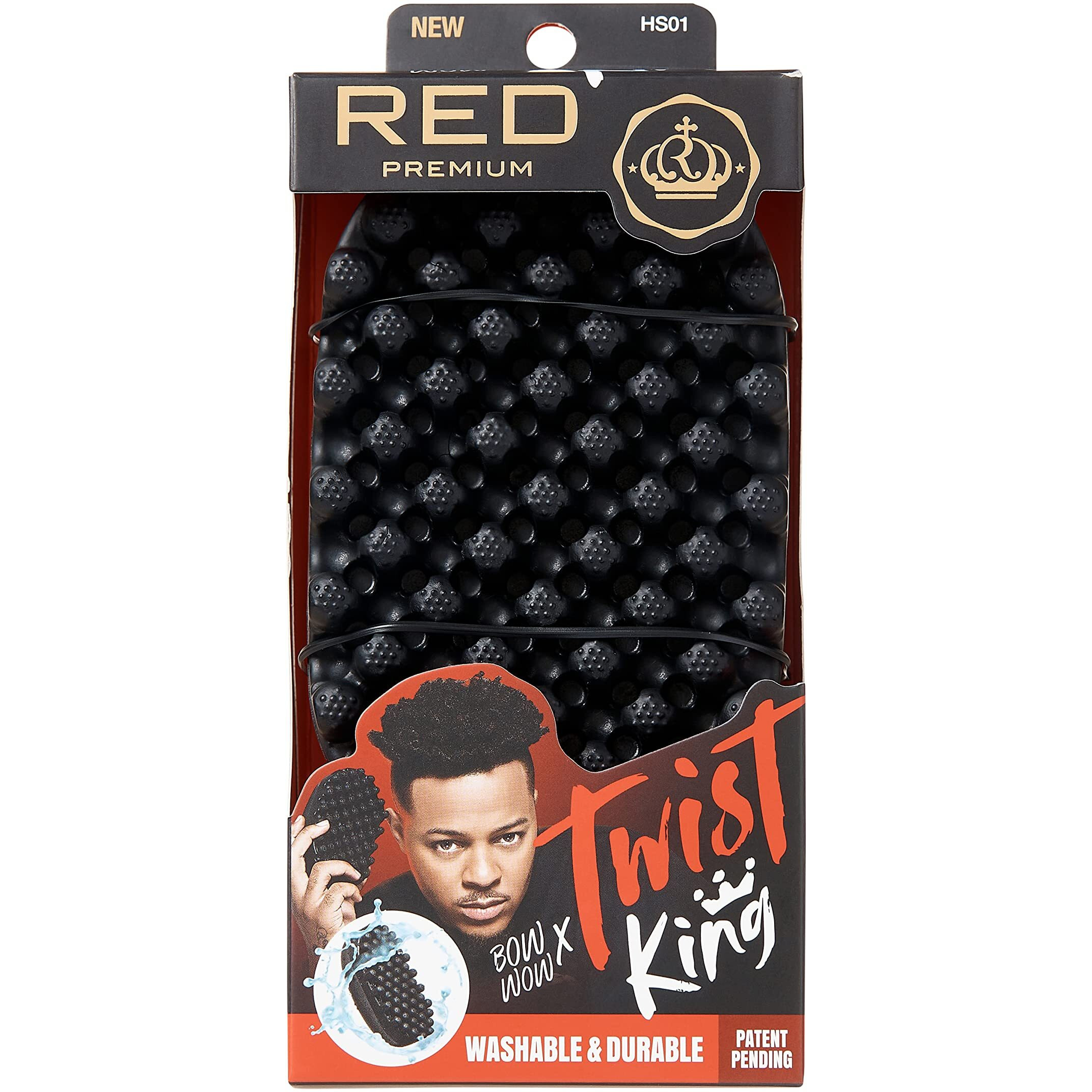 Red By Kiss Bow Wow X Twist King -Premium Luxury Twist Styler Brush  Durable Washable Afro Curl Sponge Racket For Barbers And Daily Use  Ideal For Curly  Coiled  4C Hair