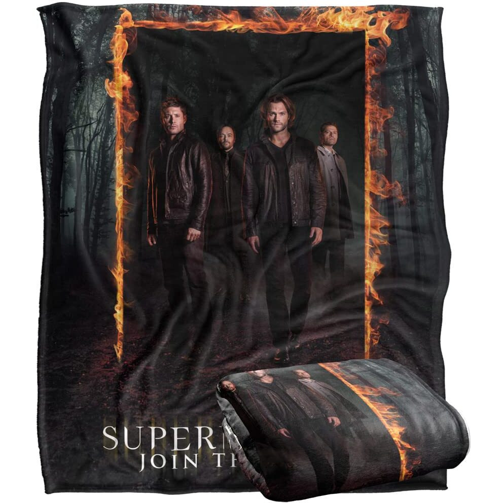 Supernatural Fire Frame Officially Licensed Silky Touch Super Soft Throw Blanket 50"" X 60""