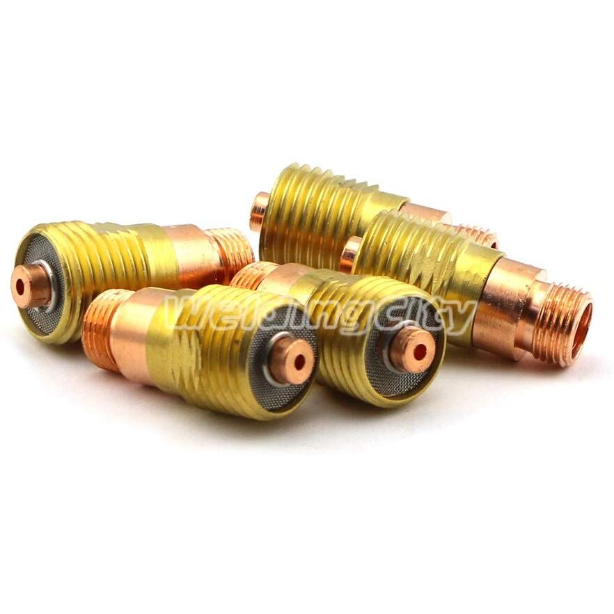 Weldingcity 5-Pk Tig Welding Torch Stubby Gas Lens Collet Body 4Gl332 (3/32"") For Torch 17  18 And 26 Series