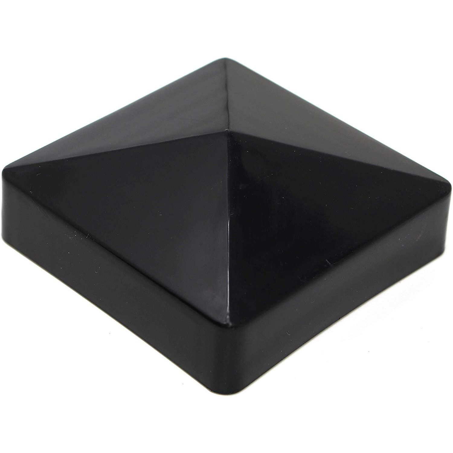 Pyramid True 4"" X 4"" (100Mmx100Mm) Plastic Vinyl Fence Post Cap Black Or White/Multiple Quantities (40  Black)