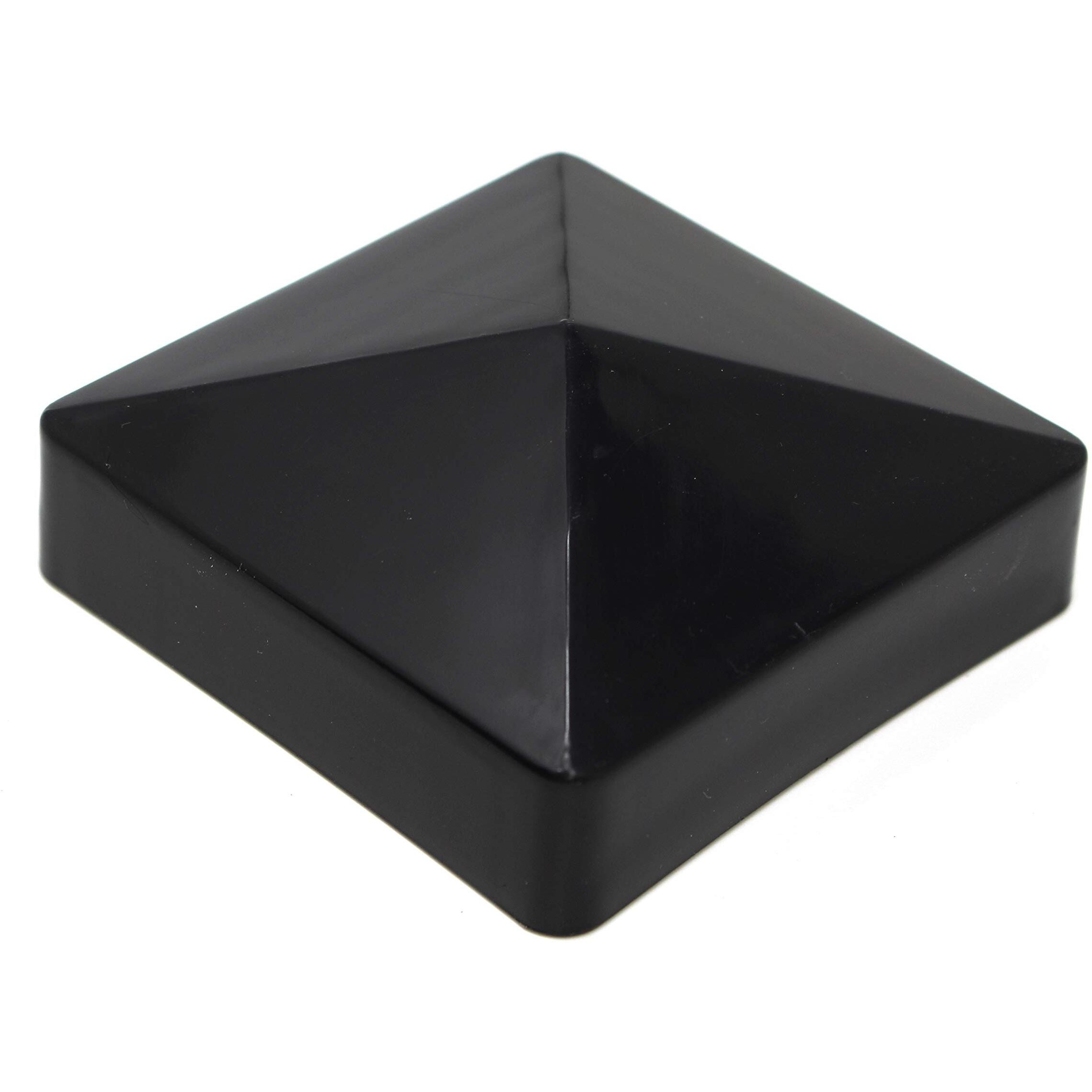 Pyramid True 4"" X 4"" (100Mmx100Mm) Plastic Vinyl Fence Post Cap Black Or White/Multiple Quantities (40  Black)
