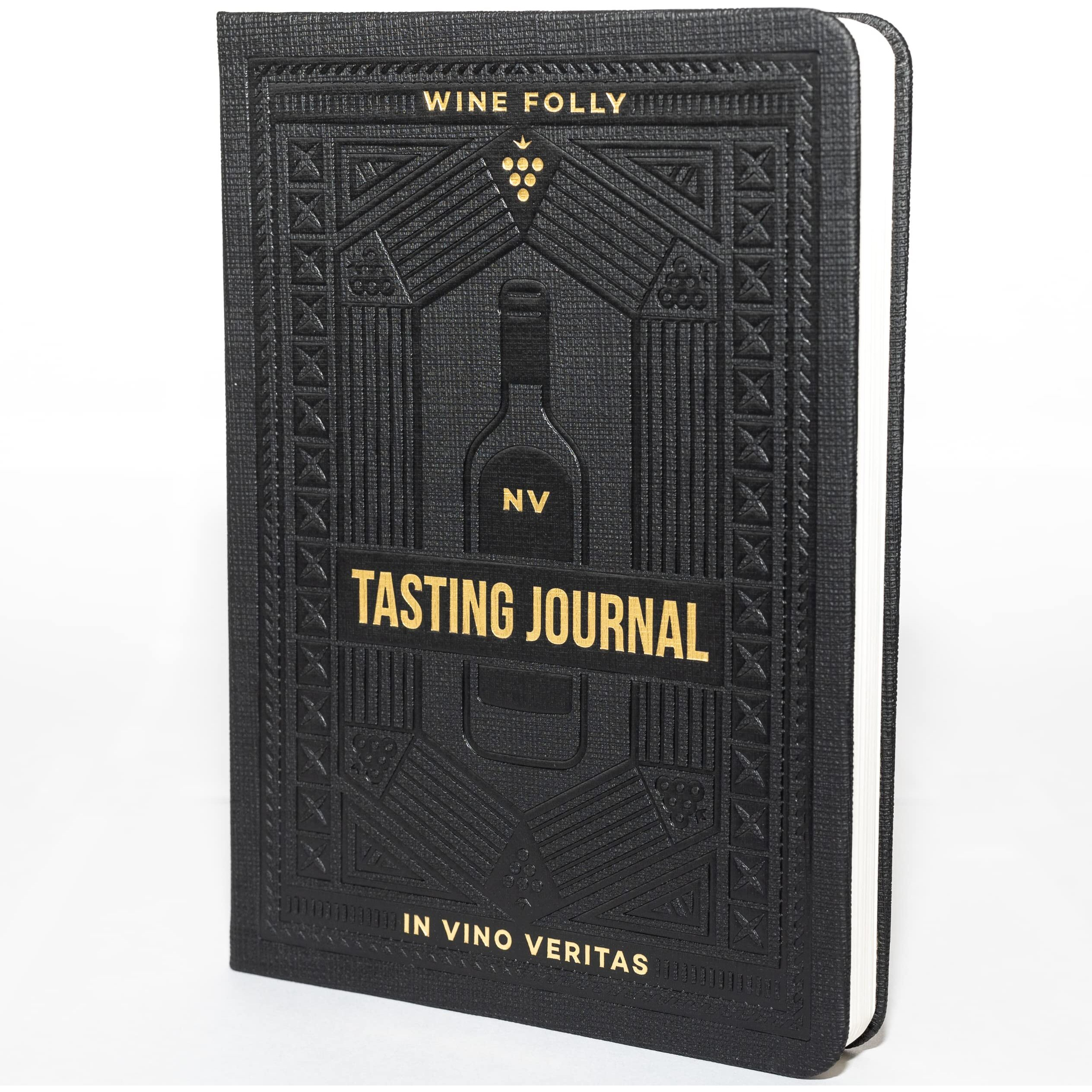 Wine Folly Wine Journal Guided Wine Tasting Notes (5"" X 7"" B6 Notebook) - Features 4 Step Tasting Method  Wine Color Reference Card  And Page Marker (Black)