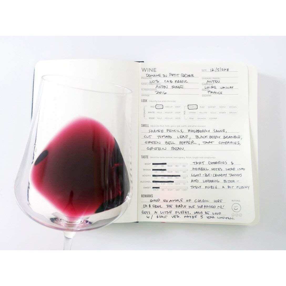 Wine Folly Wine Journal Guided Wine Tasting Notes (5"" X 7"" B6 Notebook) - Features 4 Step Tasting Method  Wine Color Reference Card  And Page Marker (Black)