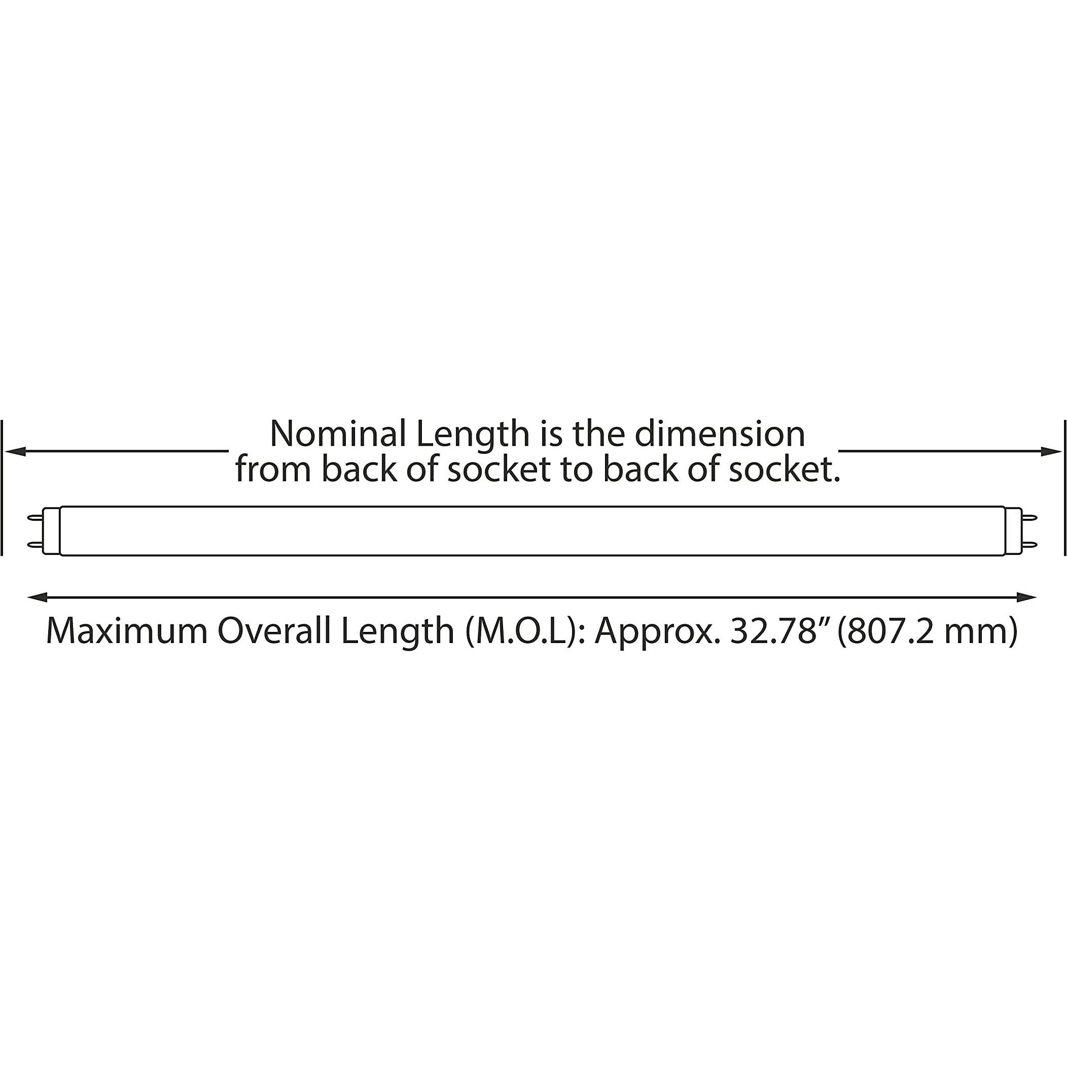 Nyll - 33 Inch/ 33"" Plug & Play Led Tube - Warm White (2700K) T8 Led Lamp Directly Relamp 25-Watt Fluorescent Bulb F25T12/Ww/33 827 830 (Without Rewiring Or Modification) - Ballast Required