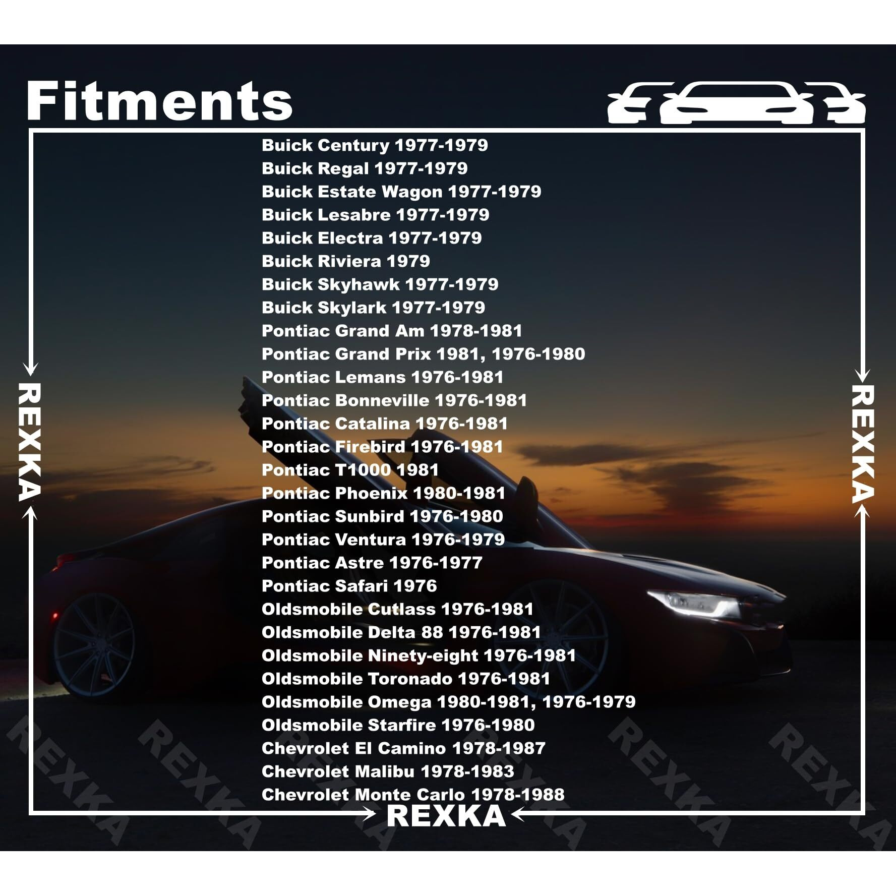 Rexka 10Pcs Window Upper Garnish Moulding Clips For Gm 20058837 Buick Chevy Monte Carlo Cutlass El Camino Malibu Regal Oldsmobile Pontiac