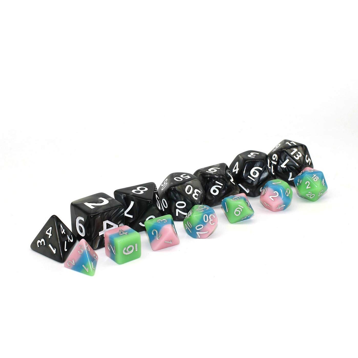 Dice- Dnd Dice Set 25Mm Rpg Dice For Dungeons And Dragons D&D Pathfinder Mtg Role Playing Dice Giant Black Polyhedral Dice With Dice Bag