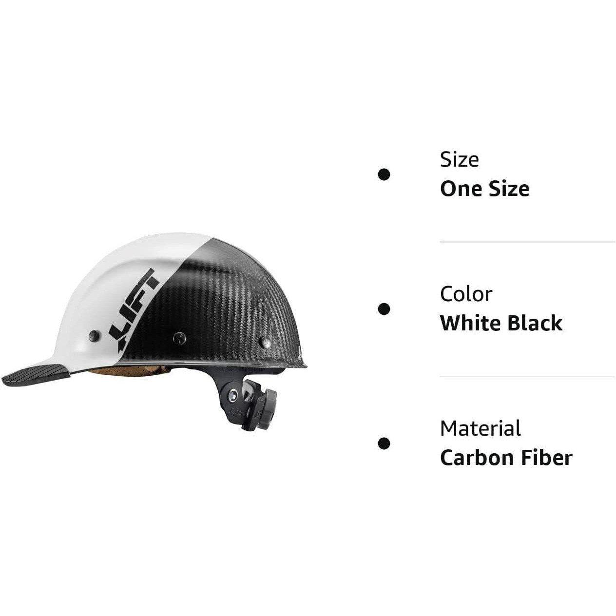 Lift Safety Dax Fifty 50 Carbon Fiber Cap Style Hardhat Ansi Compliant