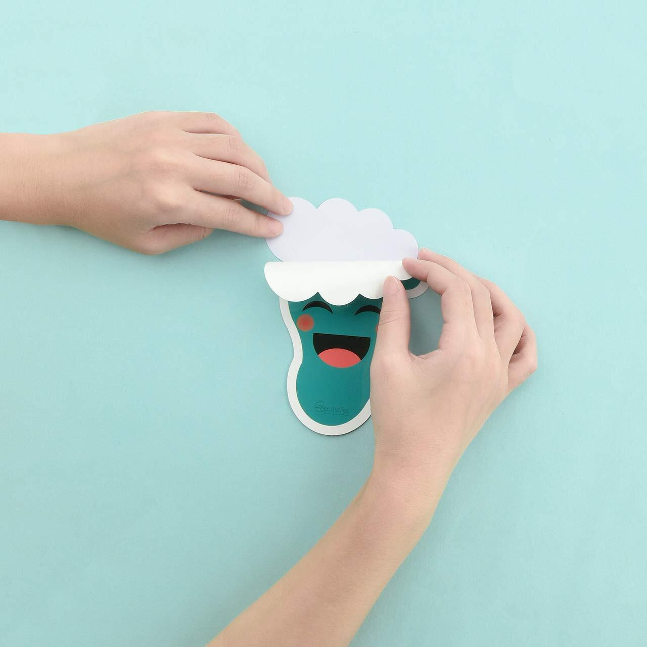 Beautyflier 20 Pairs Self-Adhesive Kids Footprint Stickers Cartoon Guide Floor Decals Social Distance Cute Smile Floor Stickers For Kids Room Party Nursery Floor School Stairs Decor (Cyan-Blue)