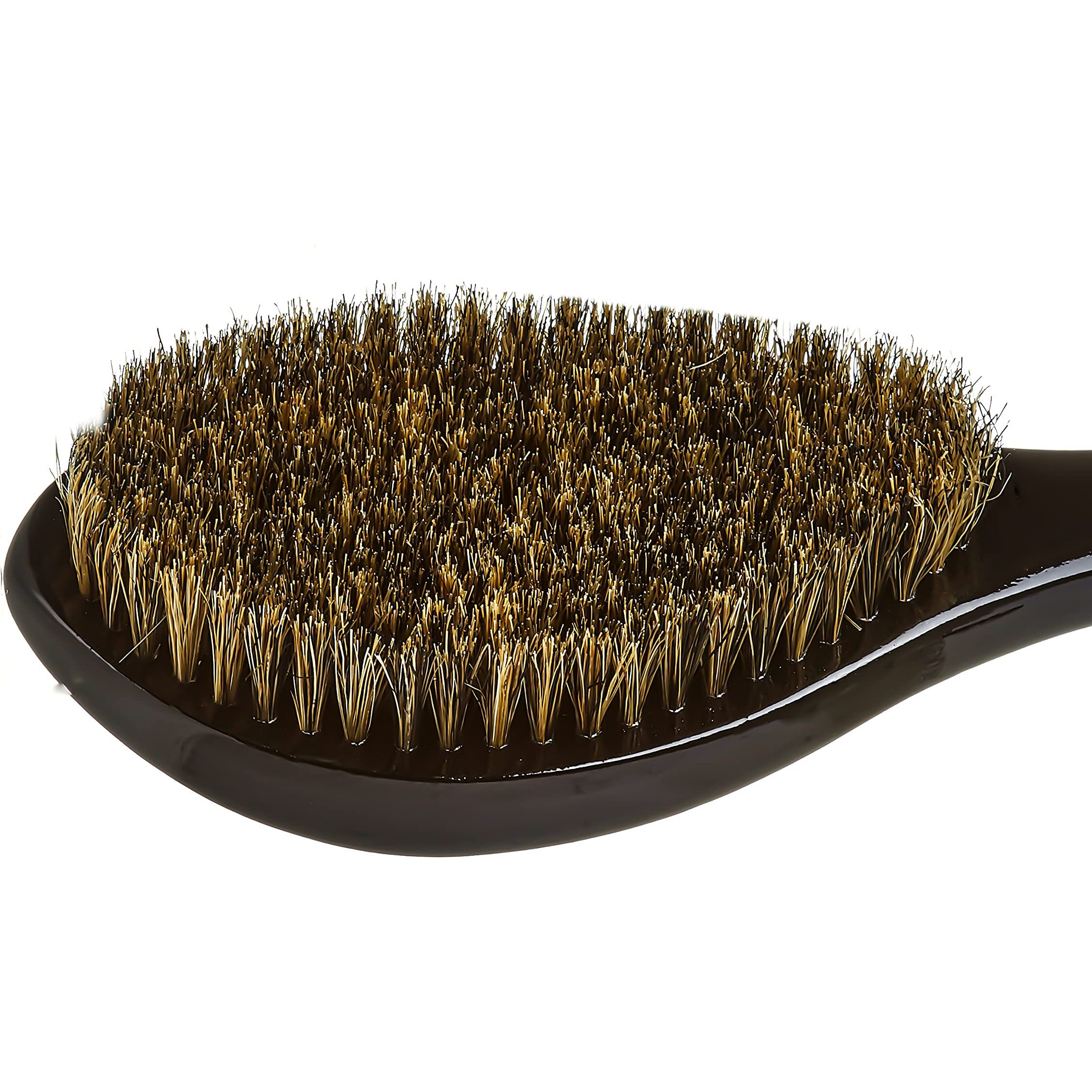 Red By Kiss 360 Power Wave X Bow Wow Curved Palm Boar Brush 100% Natural Medium Soft Bristles (Club-Long)