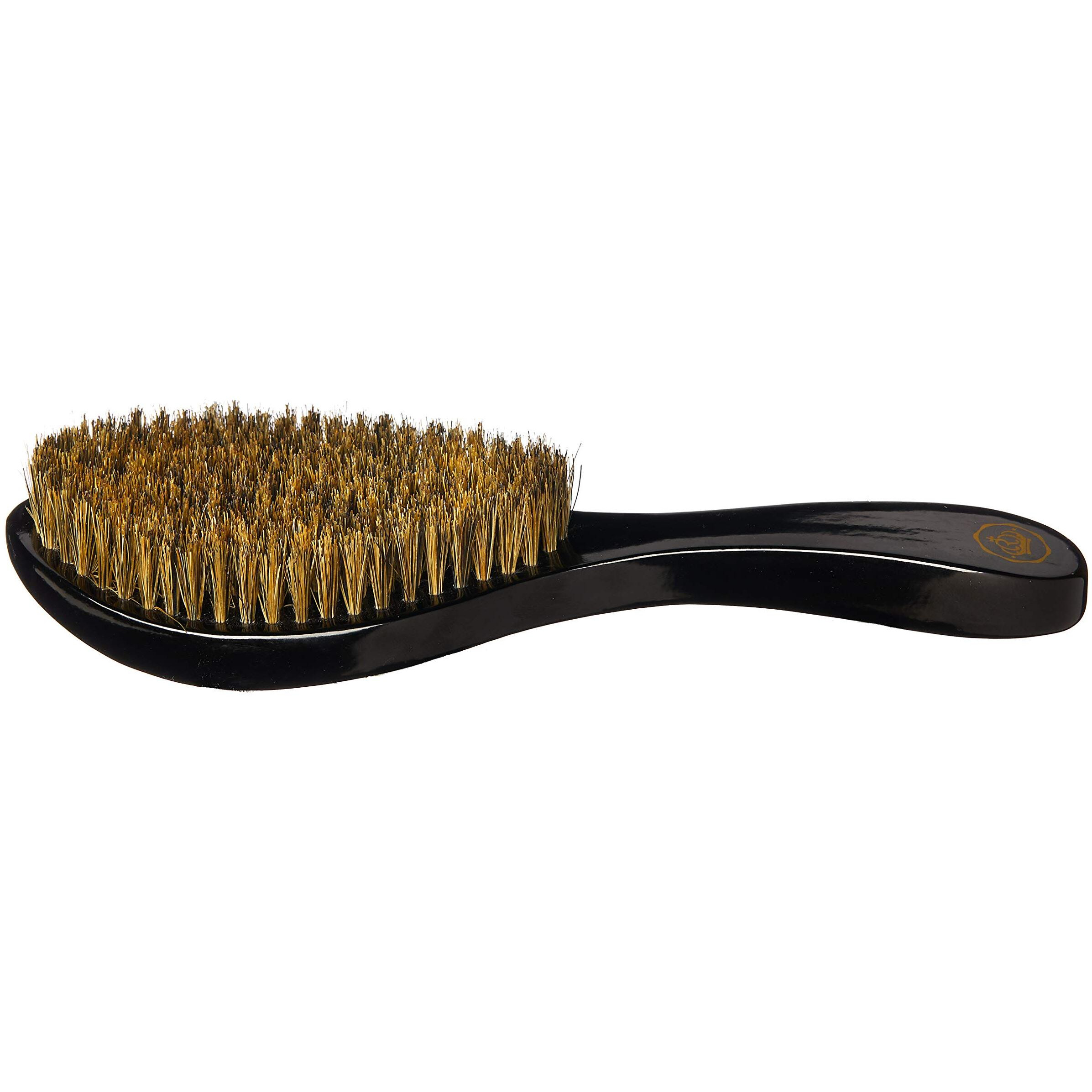 Red By Kiss 360 Power Wave X Bow Wow Curved Palm Boar Brush 100% Natural Medium Soft Bristles (Club-Long)
