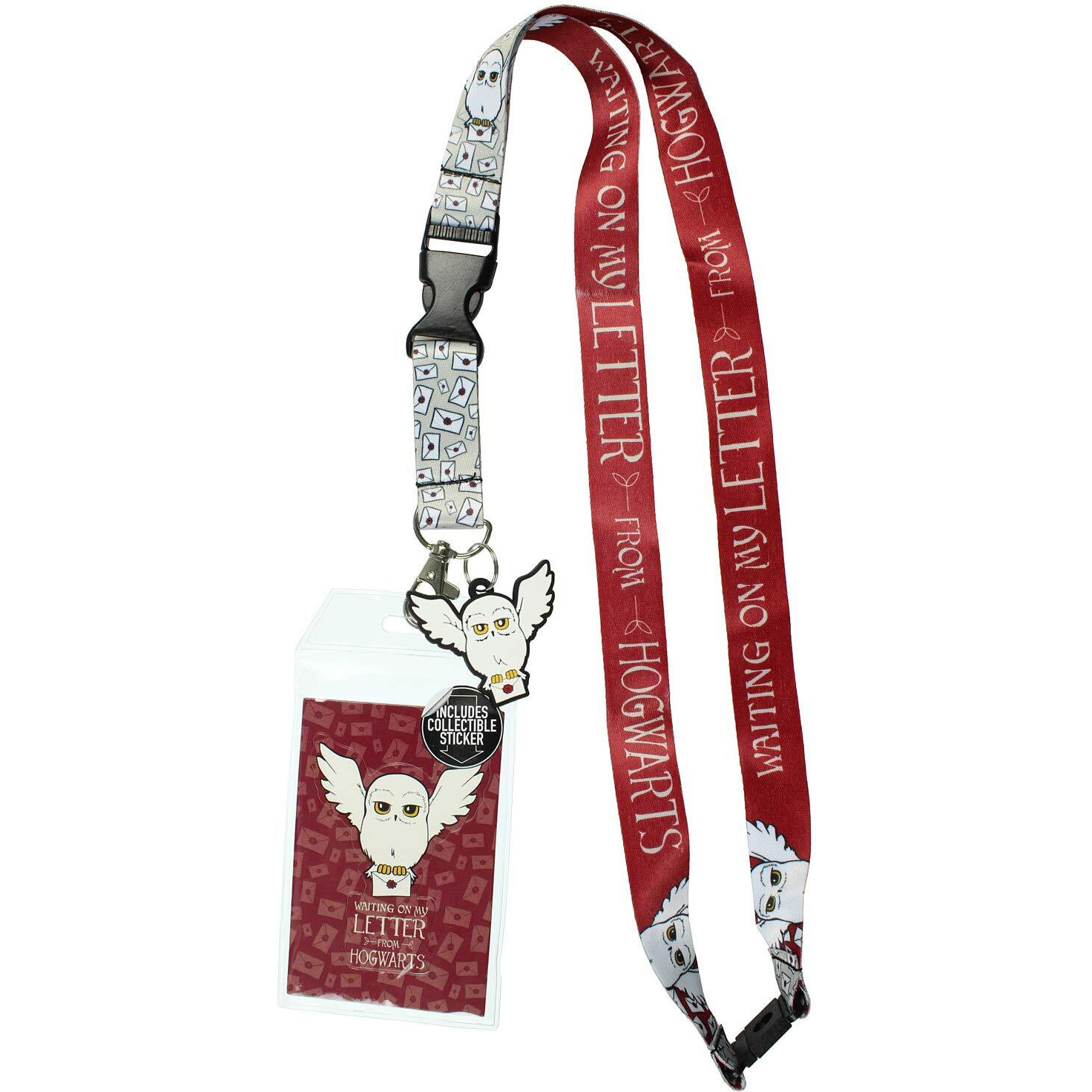 Harry Potter Hedwig Id Lanyard Badge Holder With 1.5"" Charm Pendant