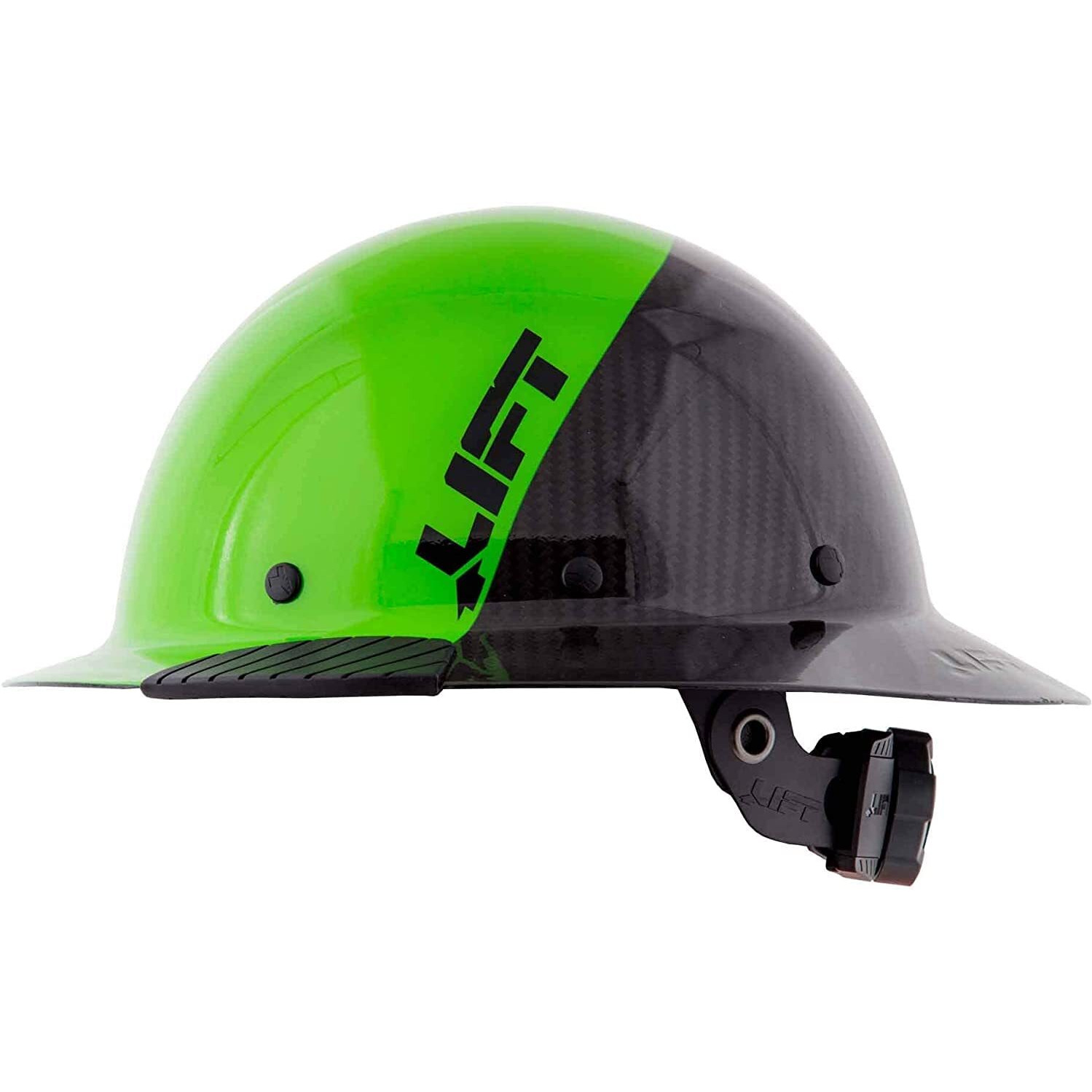 Lift Safety Dax Fifty 50 Green Carbon Fiber Full Brim Hard Hat
