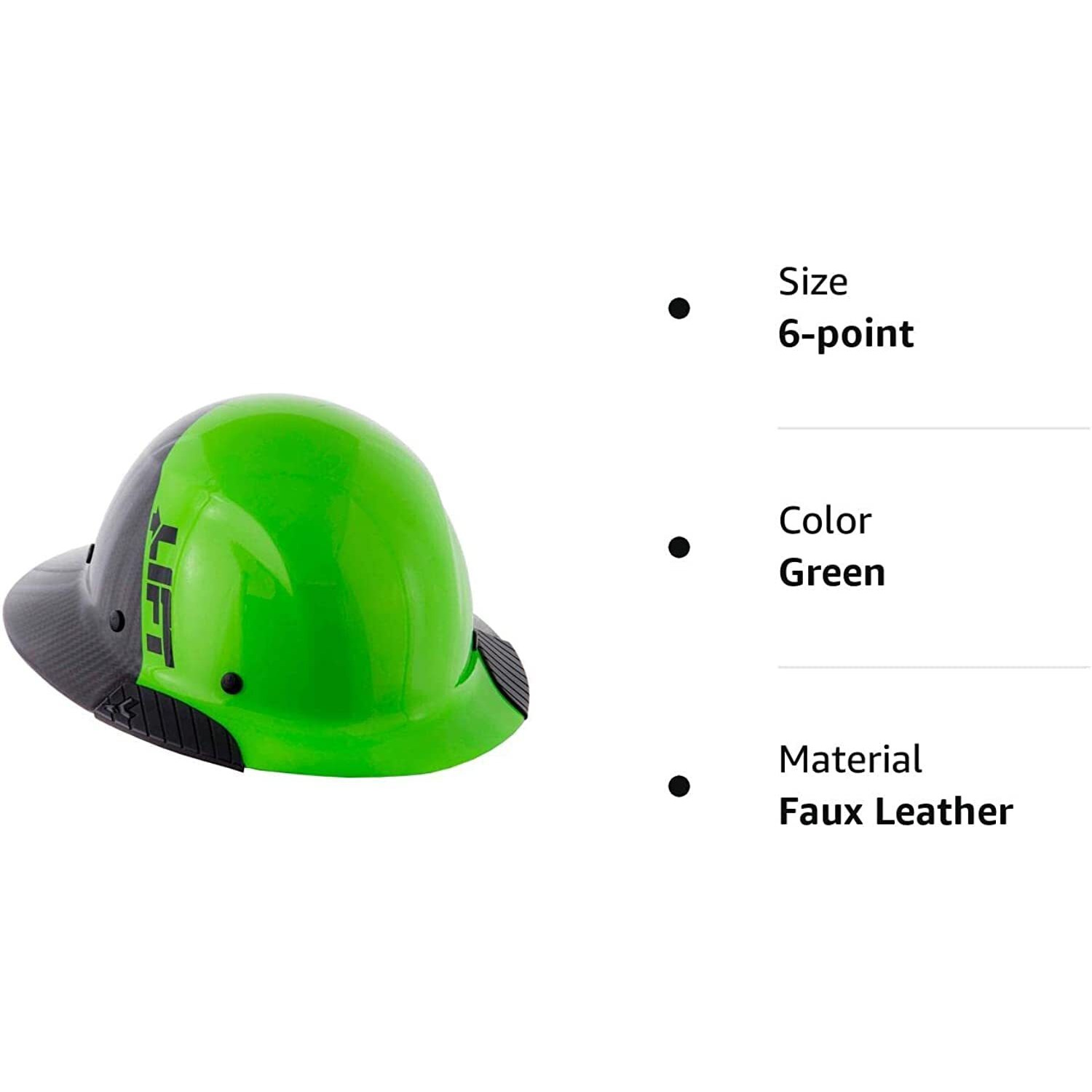 Lift Safety Dax Fifty 50 Green Carbon Fiber Full Brim Hard Hat