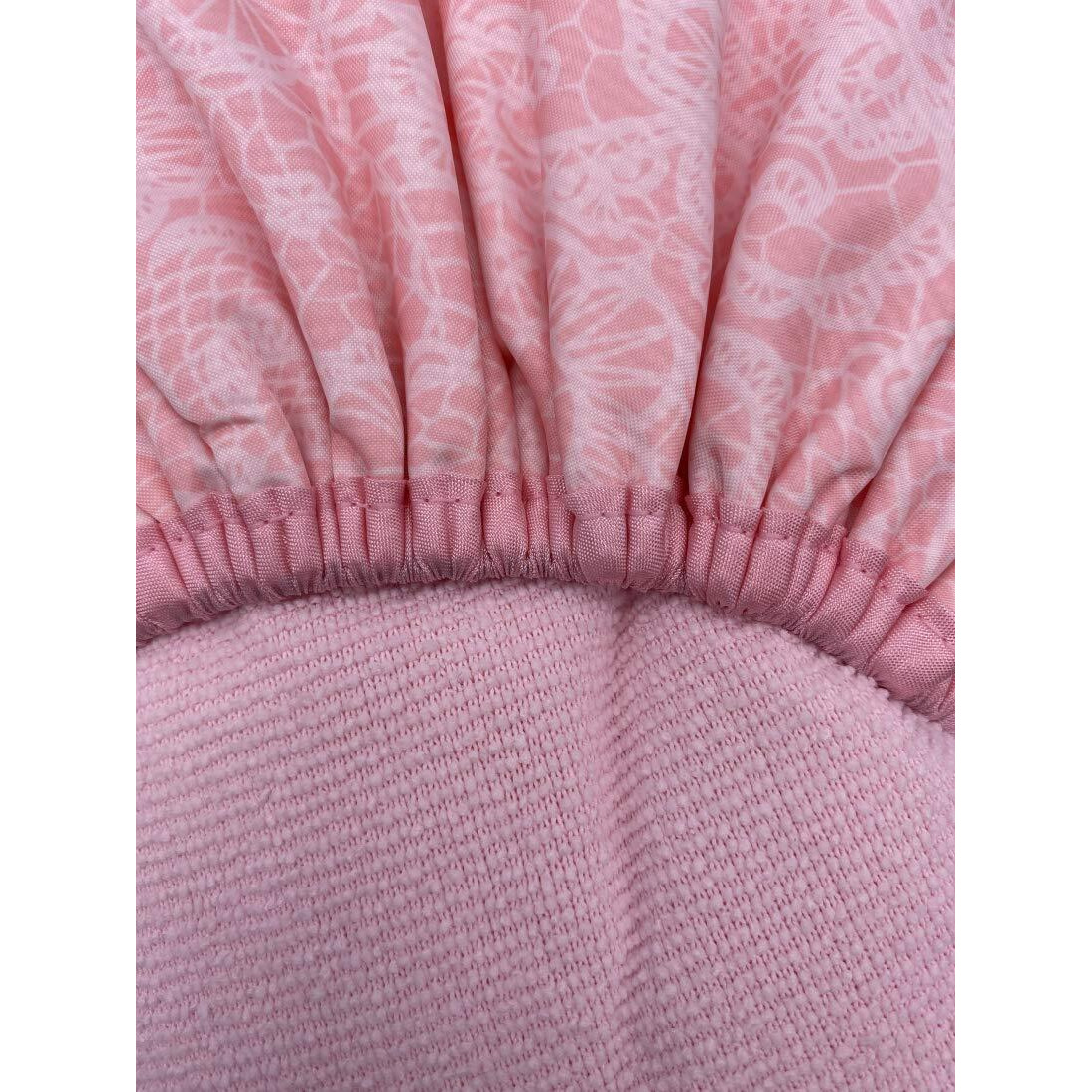 Reusable Nylon Shower Cap & Bath Cap  Reversible Oversized Waterproof Shower Caps Large Designed For All Hair Lengths W Terry Lining & Elastic Band Stretch Hem Hair Hat - Socialite Pretty In Pink Lace