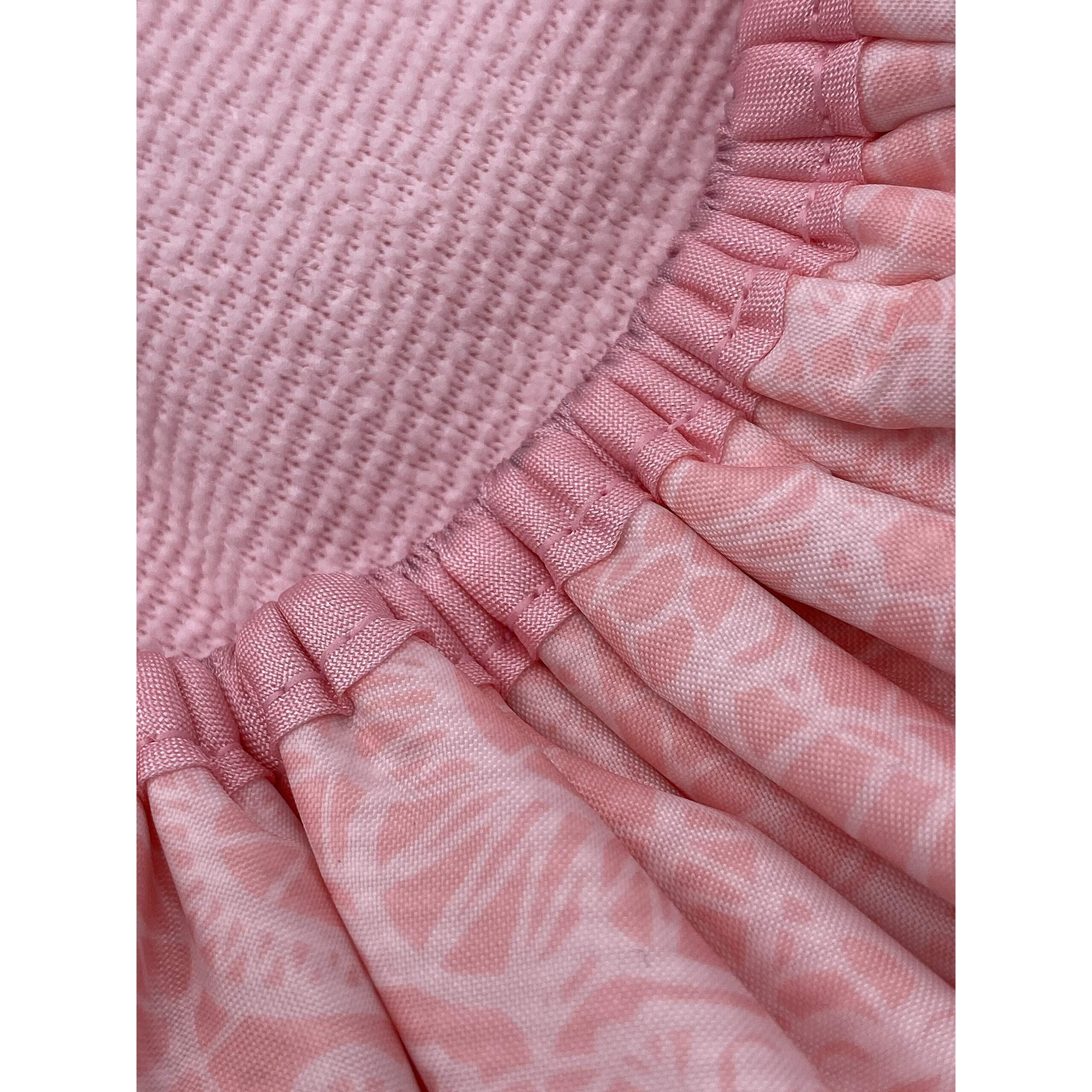 Reusable Nylon Shower Cap & Bath Cap  Reversible Oversized Waterproof Shower Caps Large Designed For All Hair Lengths W Terry Lining & Elastic Band Stretch Hem Hair Hat - Socialite Pretty In Pink Lace