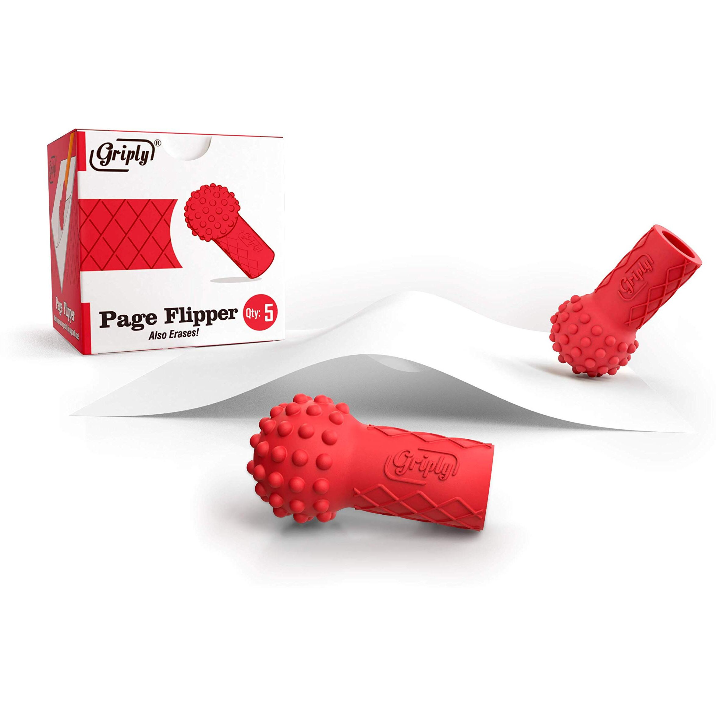 Griply (5 Pieces) Rubber Page Flipper | Rubber Fingers Tips Replacement | Pencil Topper | Rubber Eraser