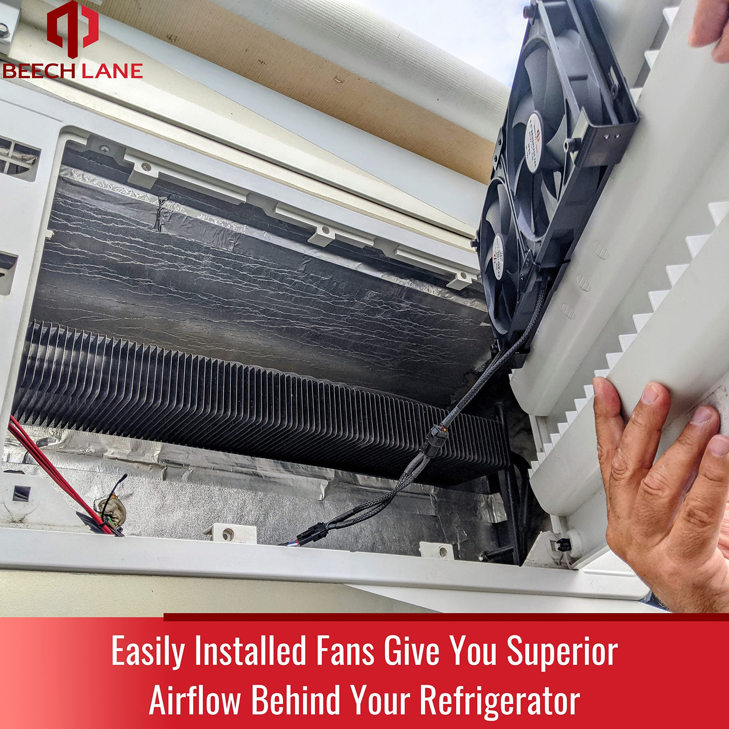 Beech Lane 12V Rv Fridge Ventilation Cooling Fan 5.5"" (140Mm)  Custom Mounts For American Rv Side Vents  Adjustable Temperature Settings  High-Tech Remote With Manual/Auto Modes  Waterproof