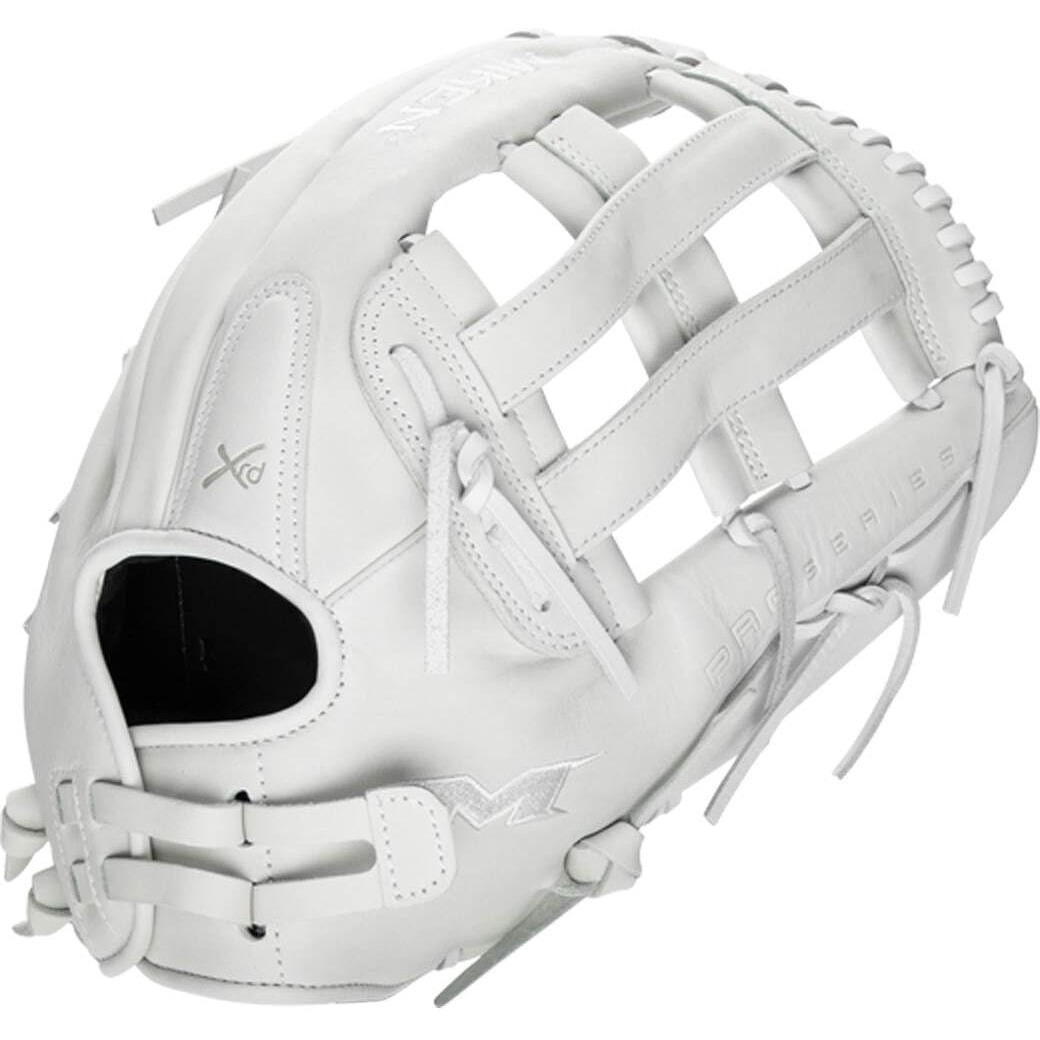 Miken Pro Series 15"" Slow Pitch Softball Glove Pro150-Ww Right Hand Thrower  White/White