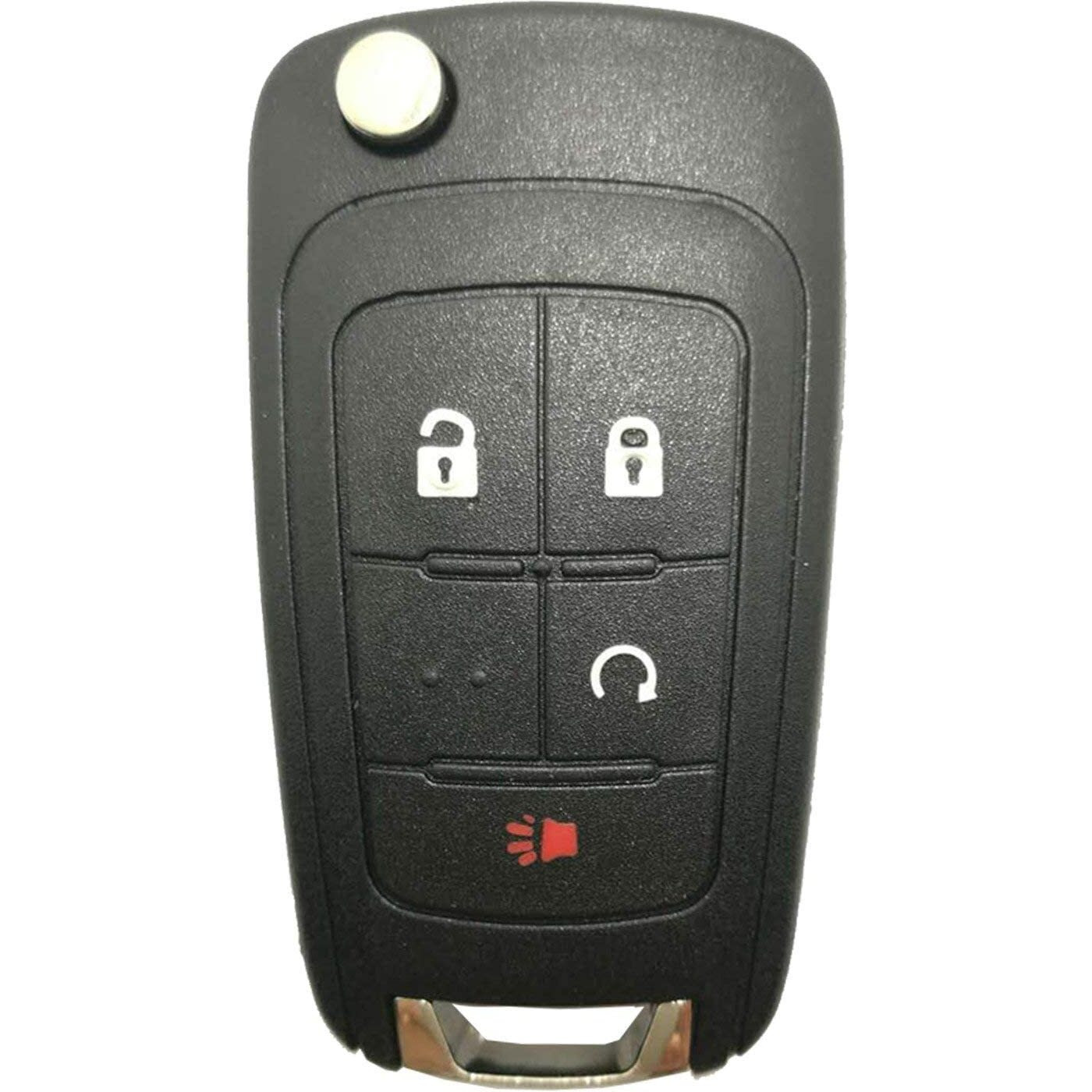 Key Fob Case Shell Fit For Chevrolet Chevy Equinox Sonic Gmc Terrain Oht01060512 4 Buttons Replacement Flip Folding Smart Car Key Fob Cover With Uncut Blade Blank (4 Buttons Flip Key Shell)