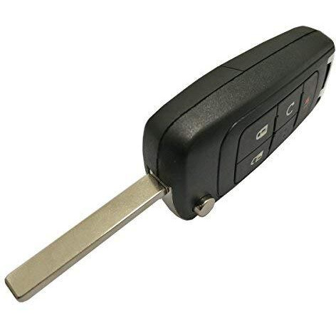 Key Fob Case Shell Fit For Chevrolet Chevy Equinox Sonic Gmc Terrain Oht01060512 4 Buttons Replacement Flip Folding Smart Car Key Fob Cover With Uncut Blade Blank (4 Buttons Flip Key Shell)