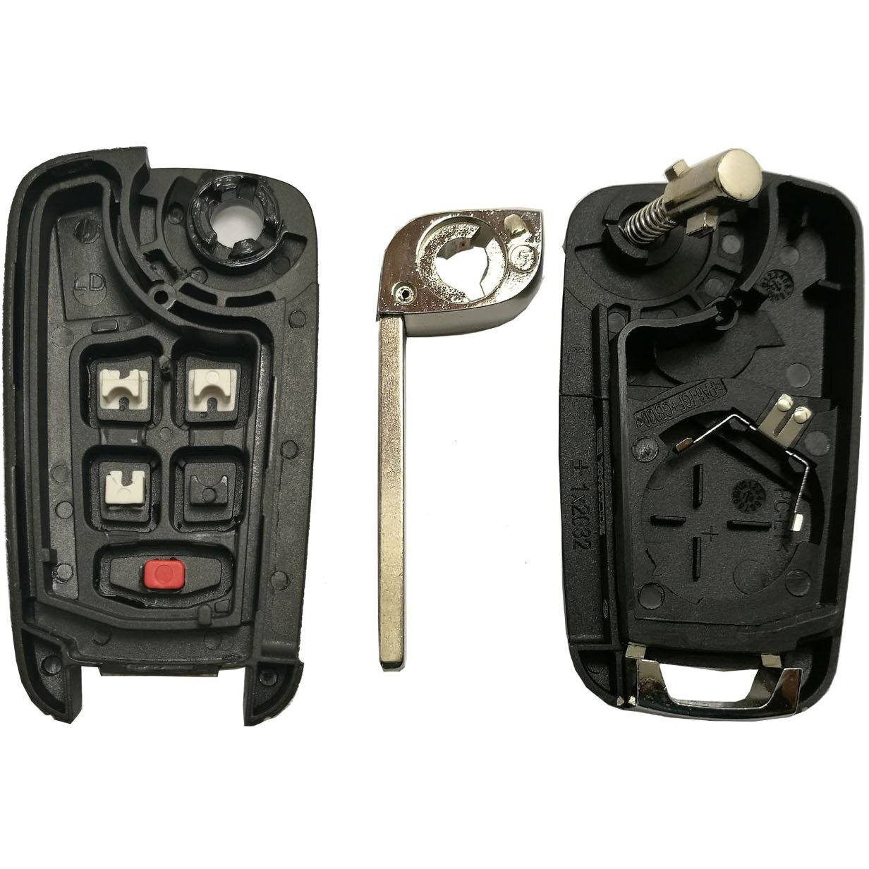 Key Fob Case Shell Fit For Chevrolet Chevy Equinox Sonic Gmc Terrain Oht01060512 4 Buttons Replacement Flip Folding Smart Car Key Fob Cover With Uncut Blade Blank (4 Buttons Flip Key Shell)