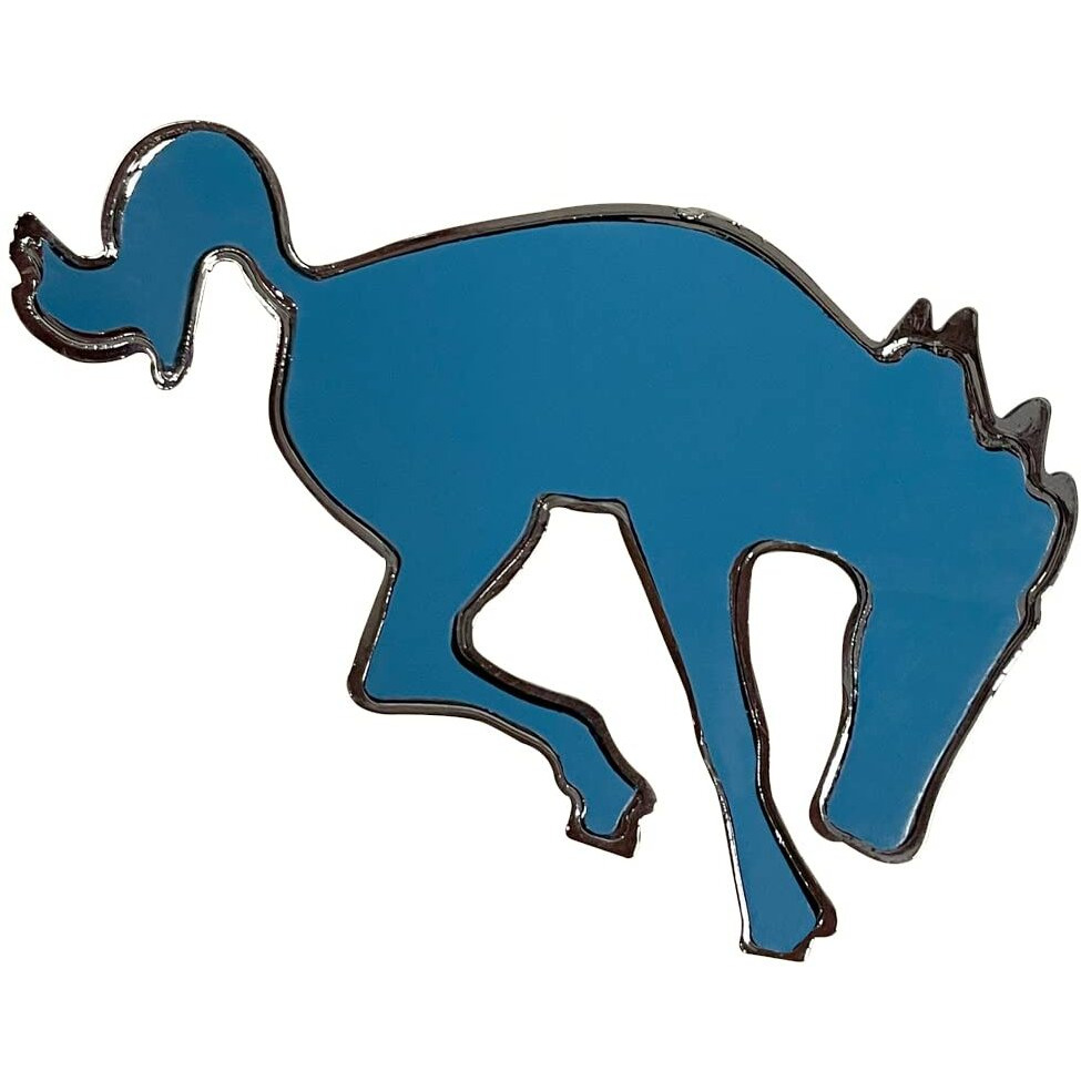 United Pacific 50130 Triple Chrome Plastic Bucking Horse Emblem  Badge Replacement  Double-Sided Tape  Easy Installation - One Unit