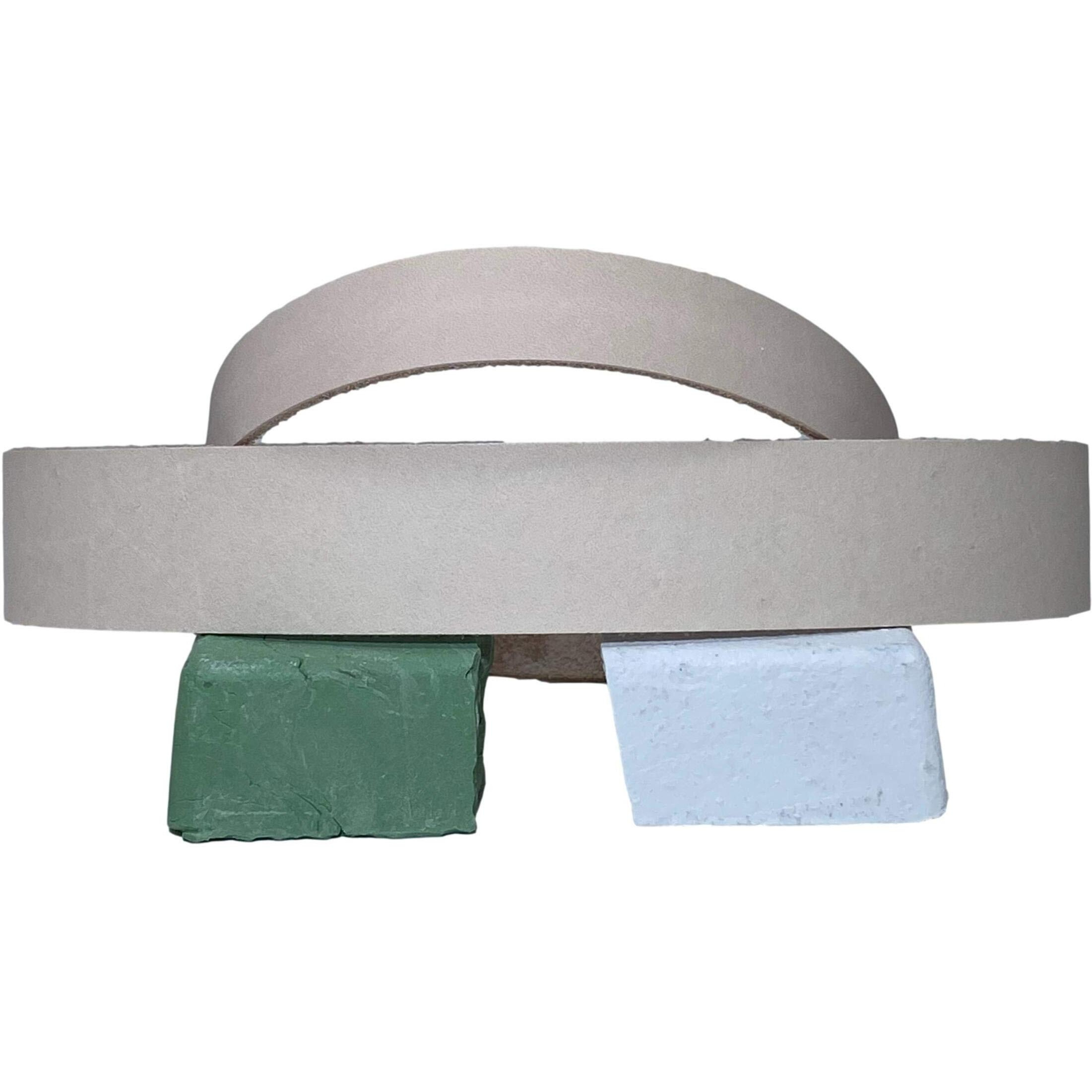 3/4"" X 12"" And 1"" X 18"" Leather Strop Combo Pack - Fits Ken Onion Worksharp Wsktsko And Ken Onion Blade Grinder Attachment Wsso81112. Green And White Compounds Included