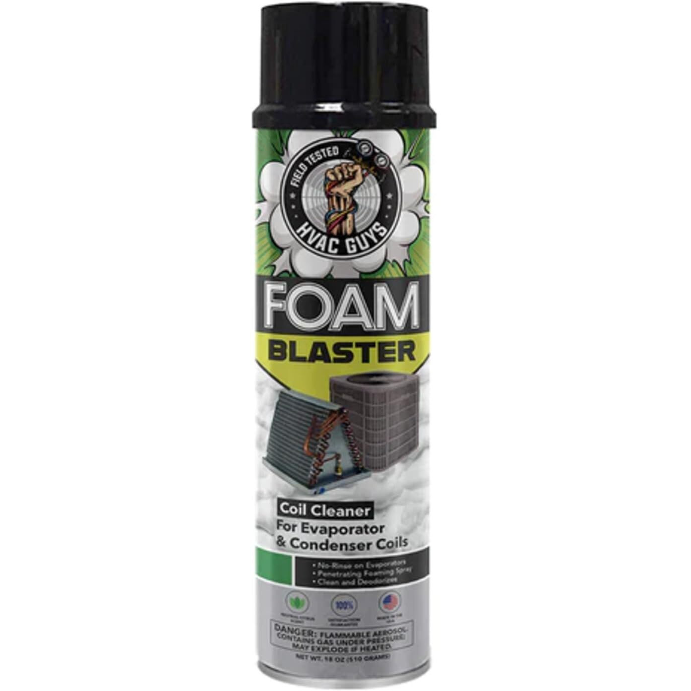 Leak Saver Hvac Guys Foam Blaster Air Conditioner Cleaner - Ac Coil Cleaner Foaming No Rinse Formula - Coil Cleaner For Ac Unit Condenser And Evaporator Coil Cleaner - Neutral Citrus Scent