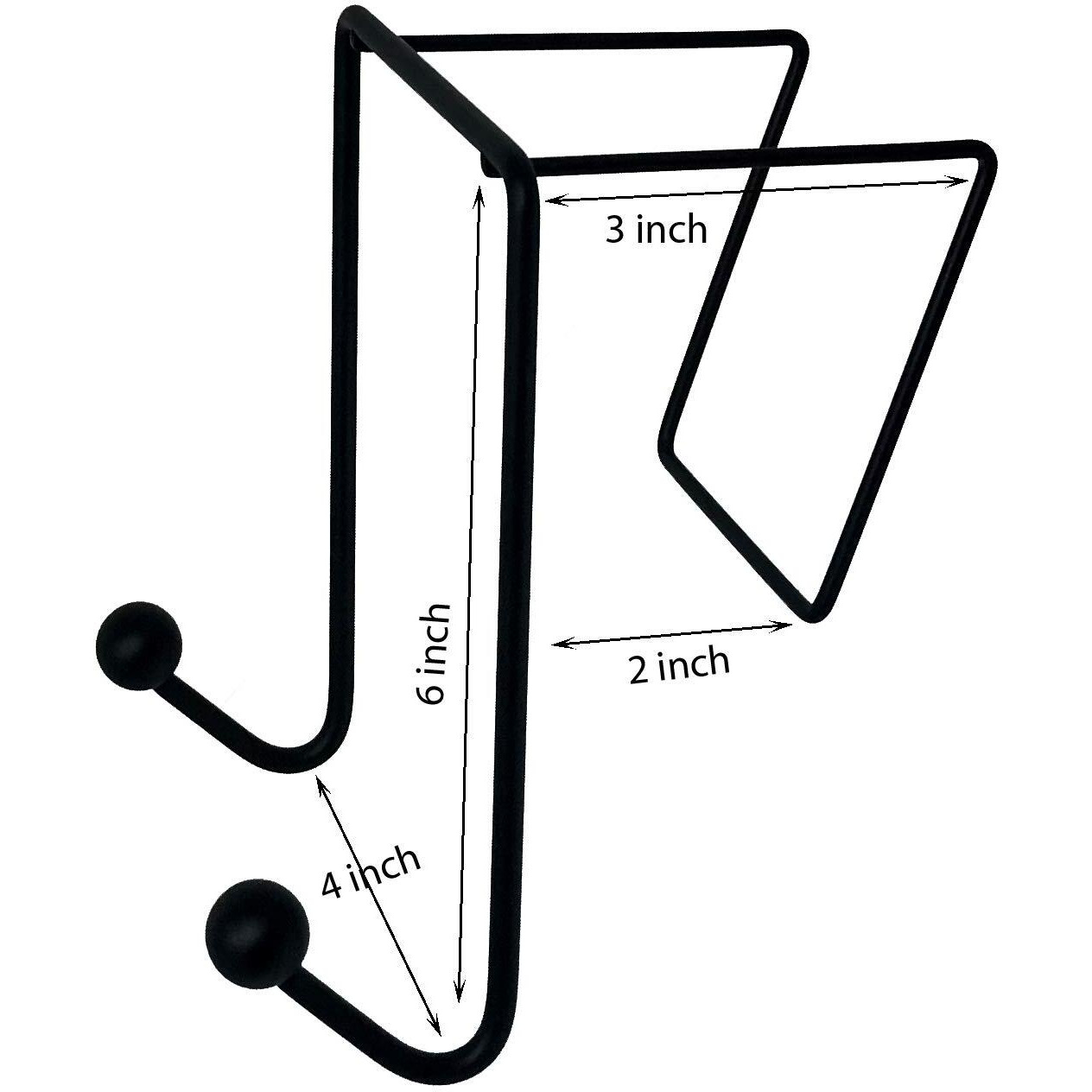 Tetra-Teknica Cwh-02 3 Inch Space Addition Wire Double Hook For Partition Wall Cubicle Panel  Color Black