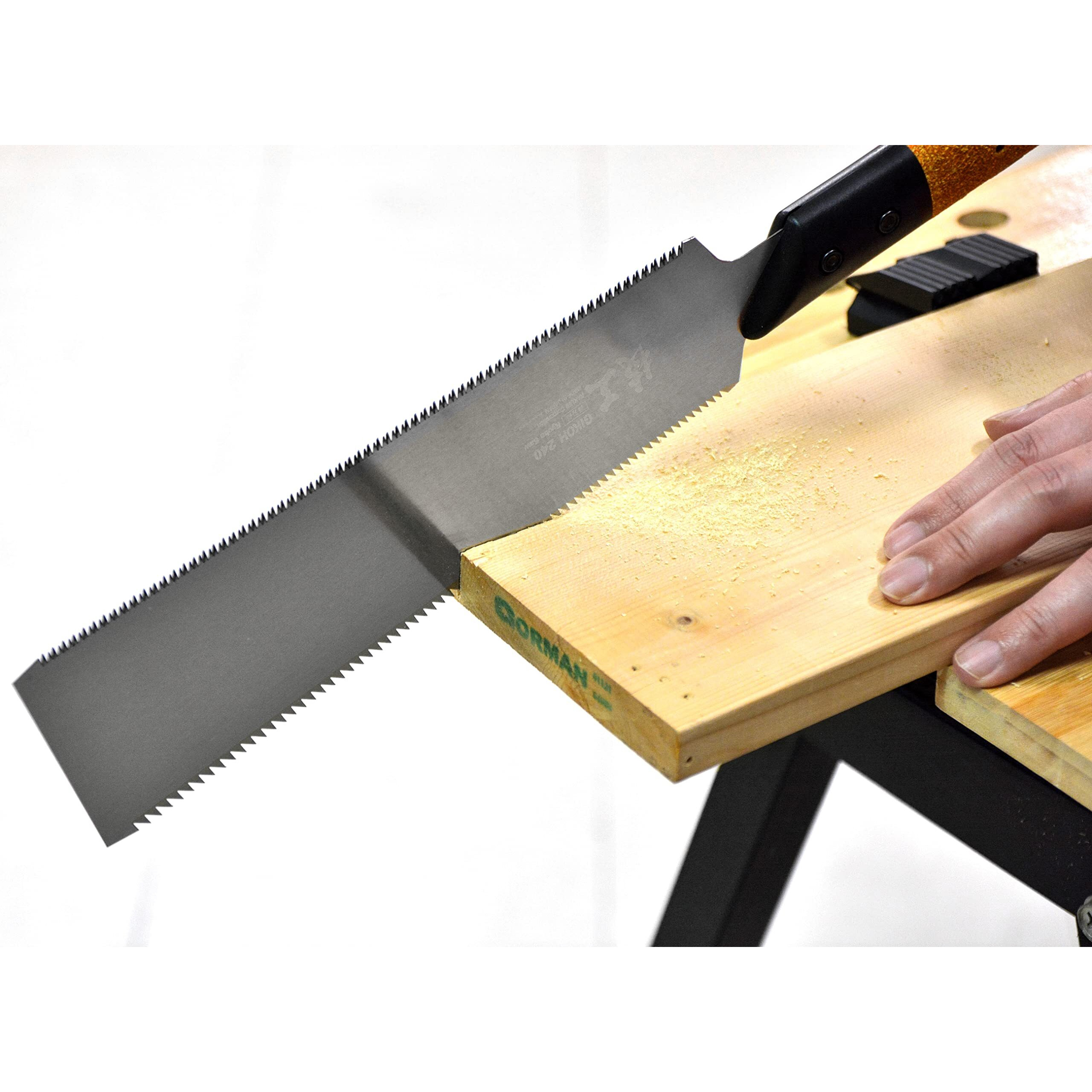 Kakuri Japanese Pull Saw For Woodworking 9-1/2"" Made In Japan  Non-Slip Cork Handle  Japanese Hand Saw Ryoba Double Edge Blade For Rip And Crosscut