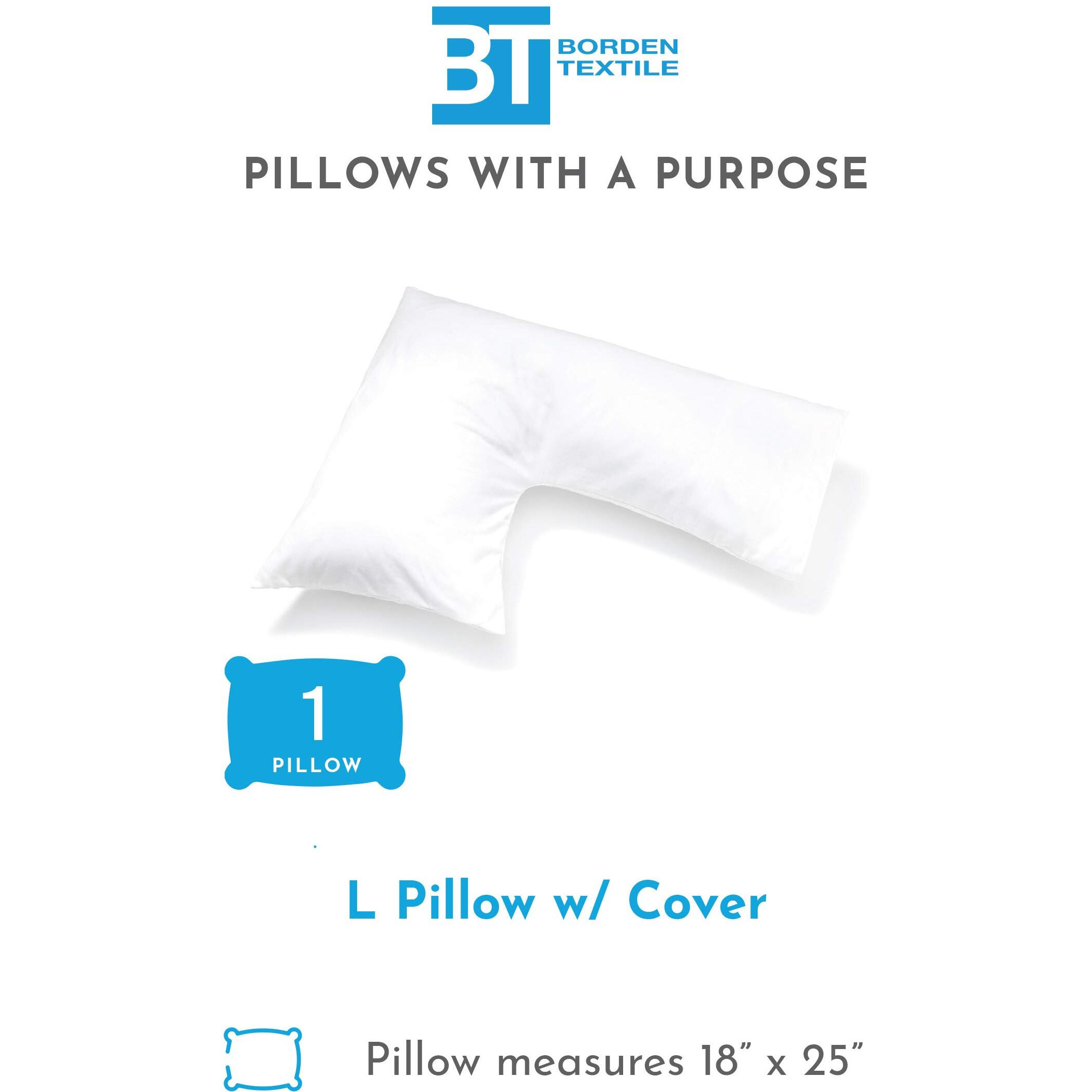 Pillows With A Purpose L Shaped Pillow Support For Head  Neck And Shoulders - White Cover Included