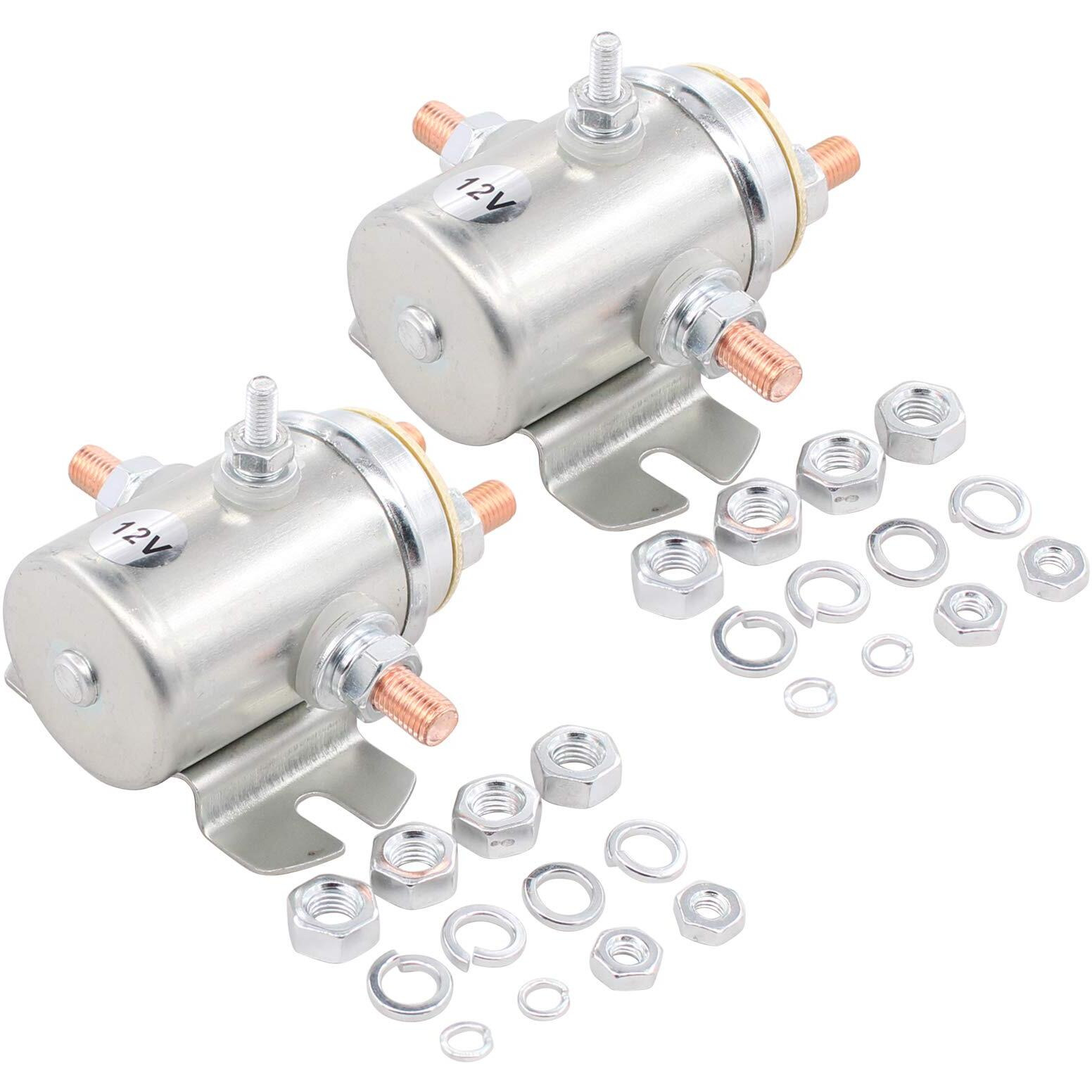 Applianpar Pack Of 2 Solenoid Relay Switch 440003 440110 24401-01 For Prestolite Ramsey Winch Golf Continuous Duty 12V 5-Terminal