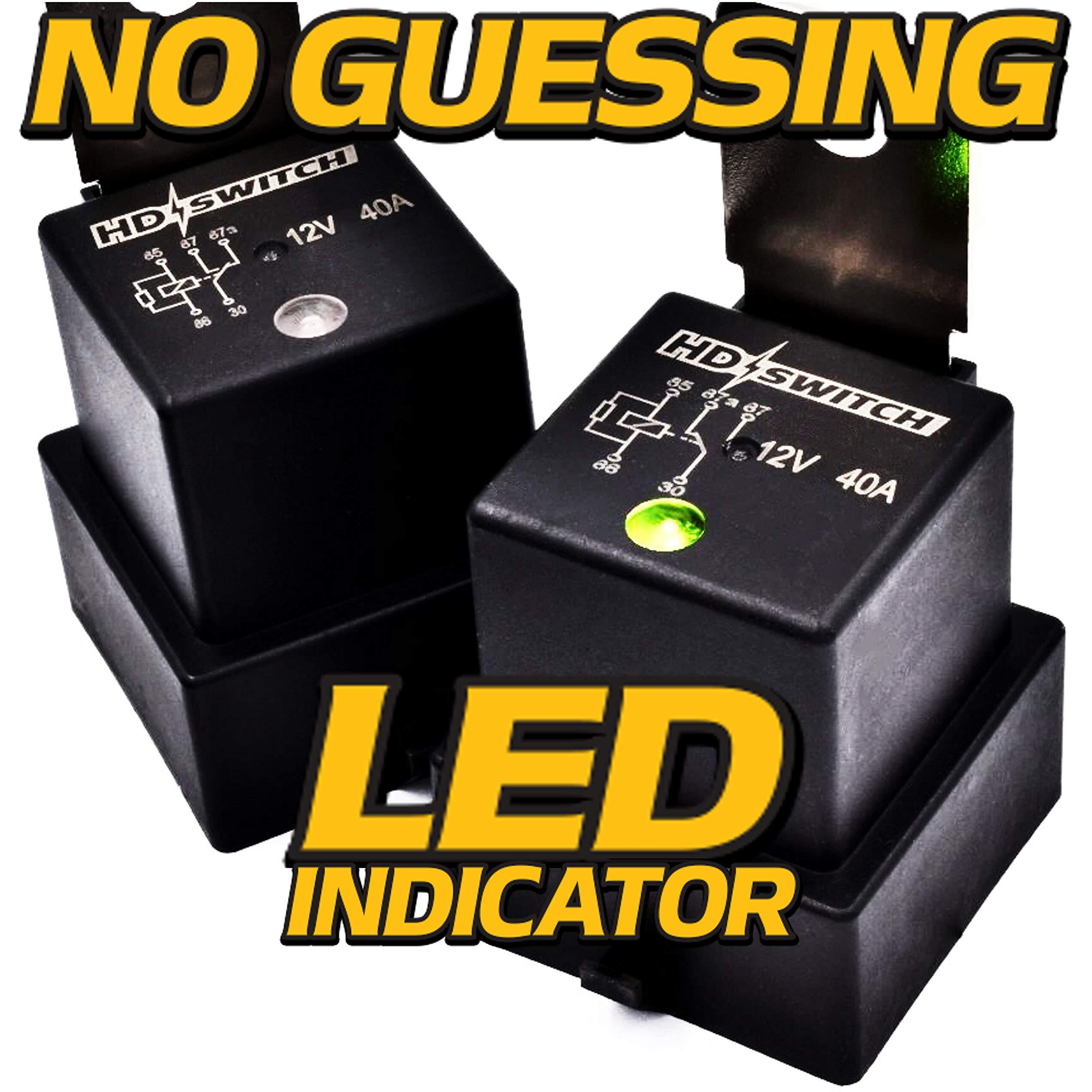 Hd Switch -2 Pack- Waterproof Relay W/Led Indicator Replaces Hella 4Rd-960388-31 - 4Rd-960 388-22 - 4Rd-960 388-06 - 4Rd96038831-4Rd96038822-4Rd96038806-12Vdc