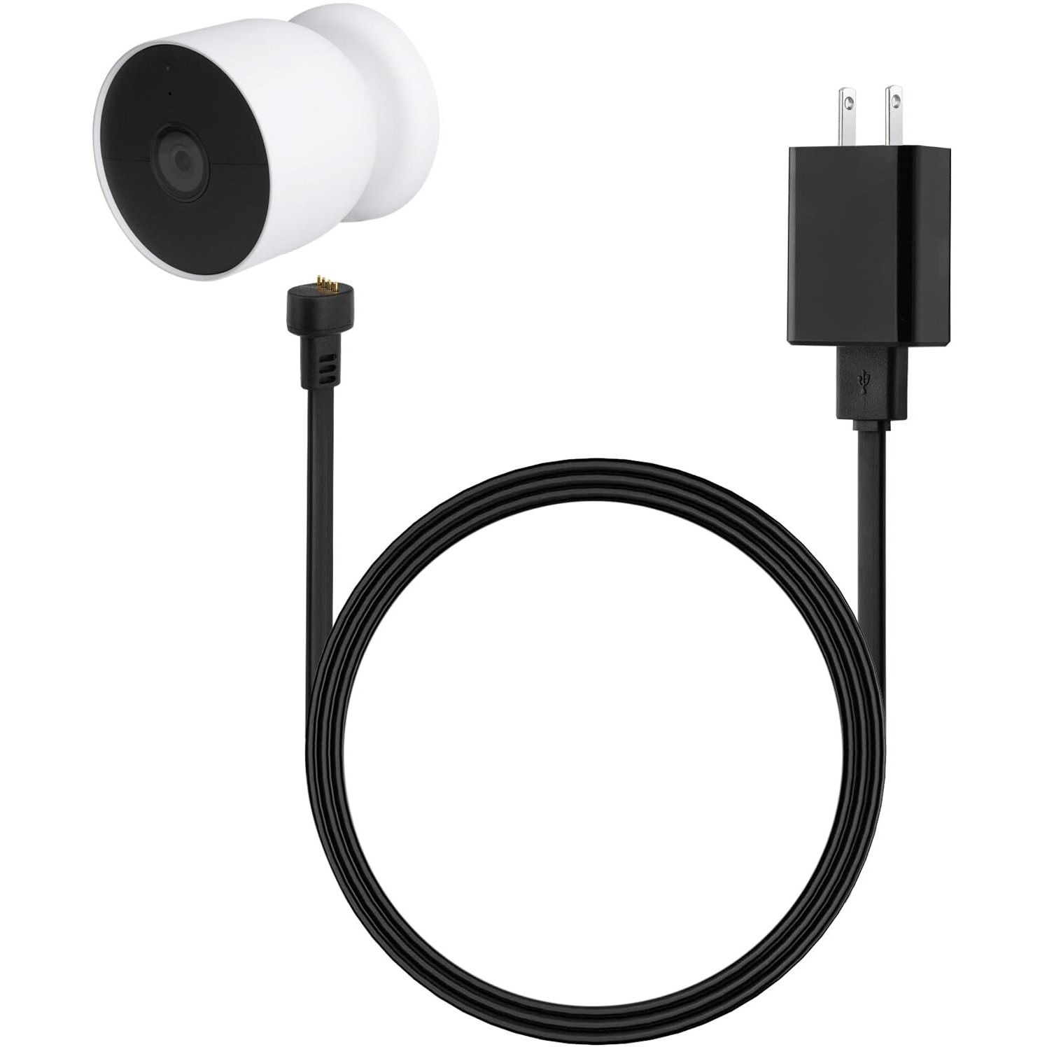 Power Adapter Compatible With Google Nest Cam Outdoor Or Indoor  Battery - 6.5Ft/2M Weatherproof Outdoor Charger Cable Power Your Nest Cam (Battery) Continuously- Black