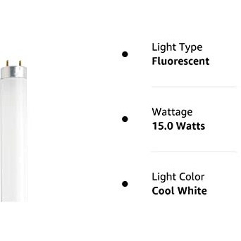 Sylvania 15W 18"" T8 Linear Fluorescent Lamp  4200K Cool White  1 Pack