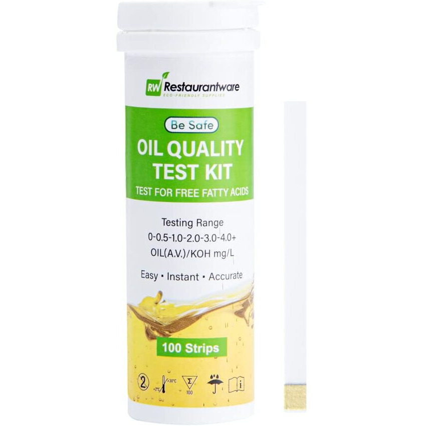 Restaurantware 3.8 X 1.3 Inch Restaurant Test Strips 100 Low Range Food Service Test Strips - Food Grade Easy To Use Paper Fryer Oil Test Kit Ffa Concentration Ratings Quick Results