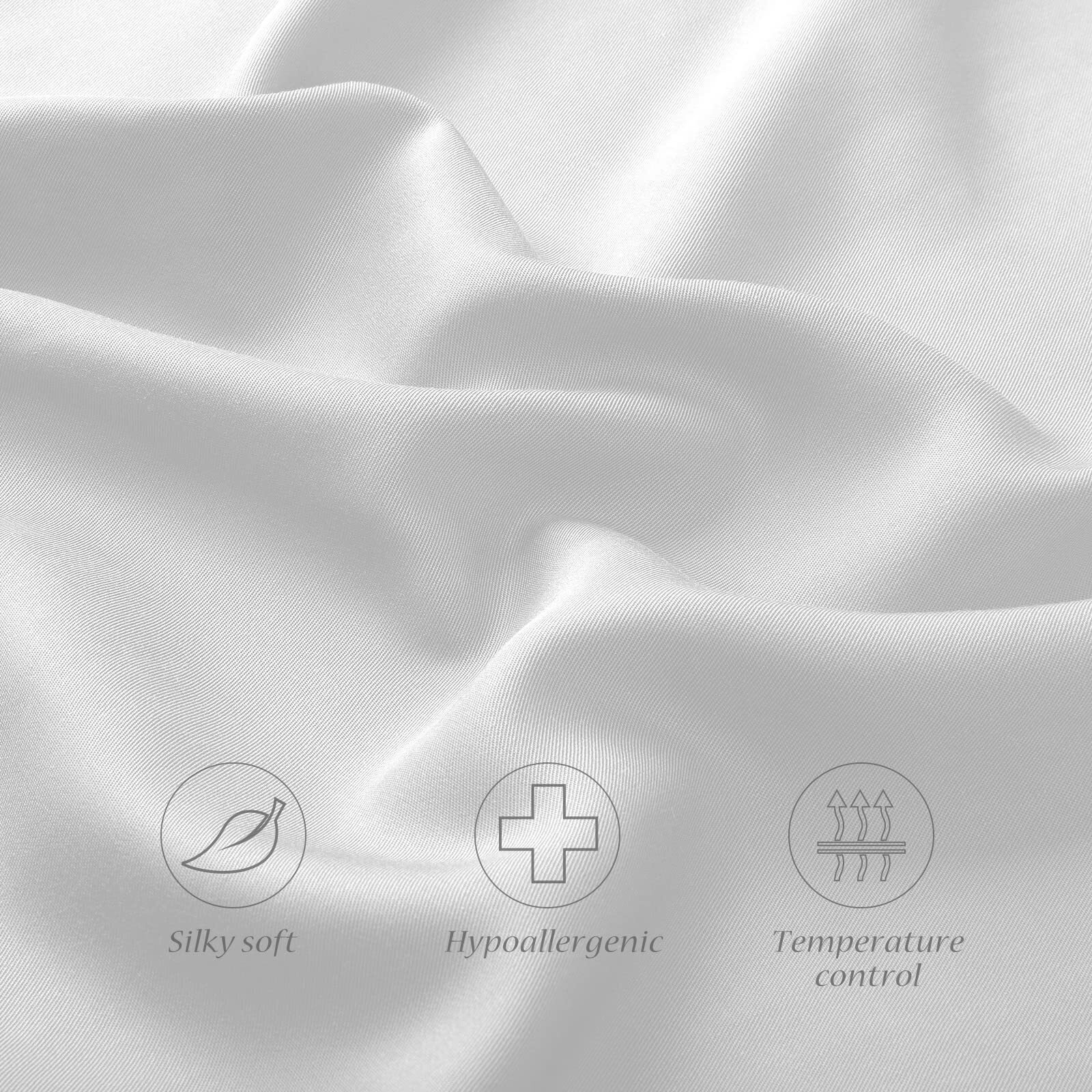 Cooling Side Sleeper Pillow Cases - Curved Rayon Derived From Bamboo Pillowcase Cover- Breathable Cool Silky Soft Pillowcase For Hot Sleepers Hair And Skin  Queen Size 1 Piece  20 * 30 Inches White