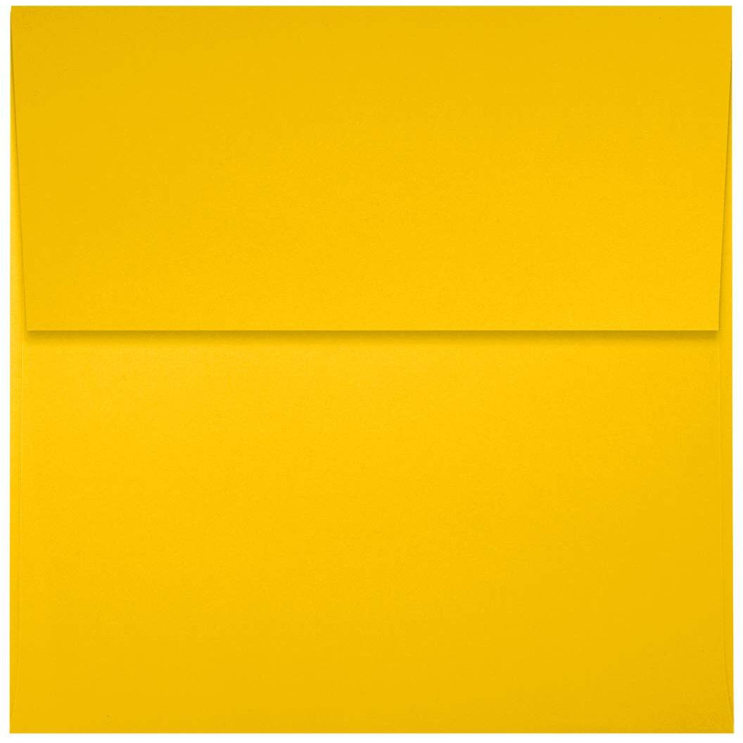 Luxpaper Square Invitation Envelopes | Peel & Press | 3 1/4"" X 3 1/4"" | Sunflower Yellow | 80Lb. Text | 50 Qty