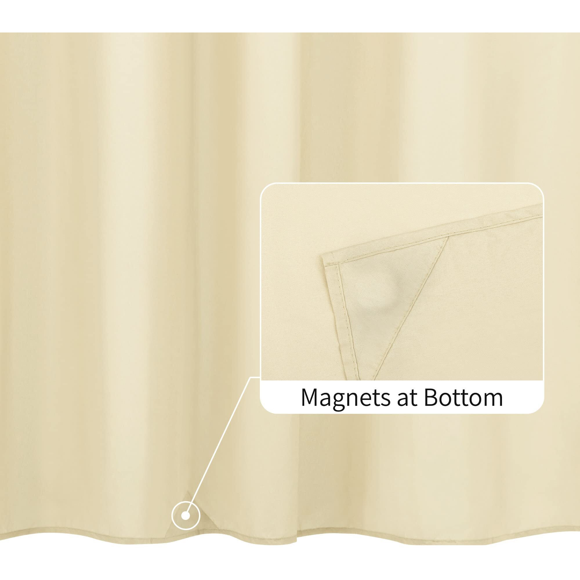 Alyvia Spring Stall Fabric Shower Curtain Liner Waterproof - Soft & Lightweight Small Shower Curtain With Magnets For Narrow Stall Size  Machine Washable - 36X72  Cream