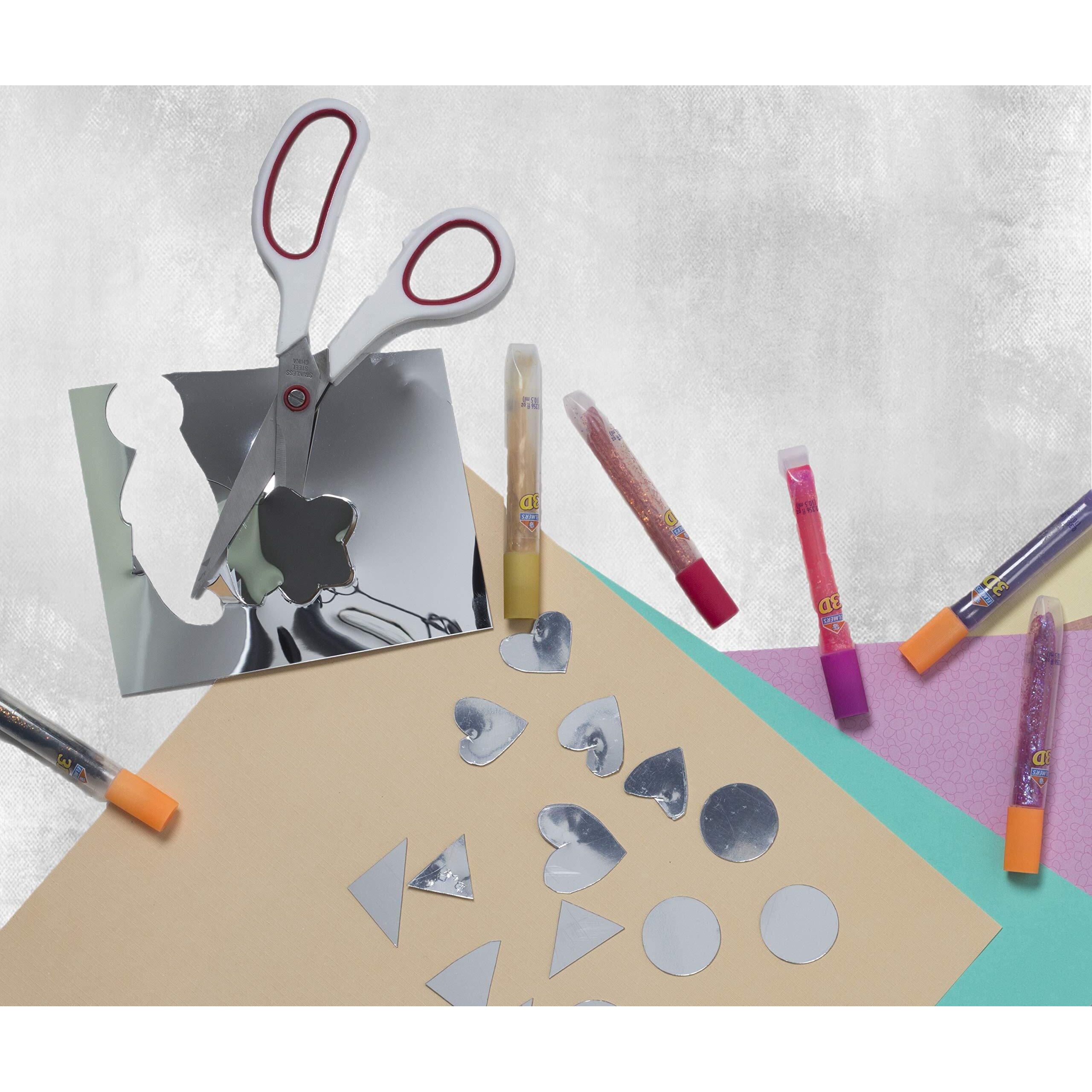 Q-Bics Petg Plastic Reflection Mirror Sheets Stickers  2 Sheets  Grey  11 X 17 Inch  Art Deco  Single Use  Rectangular  Polished