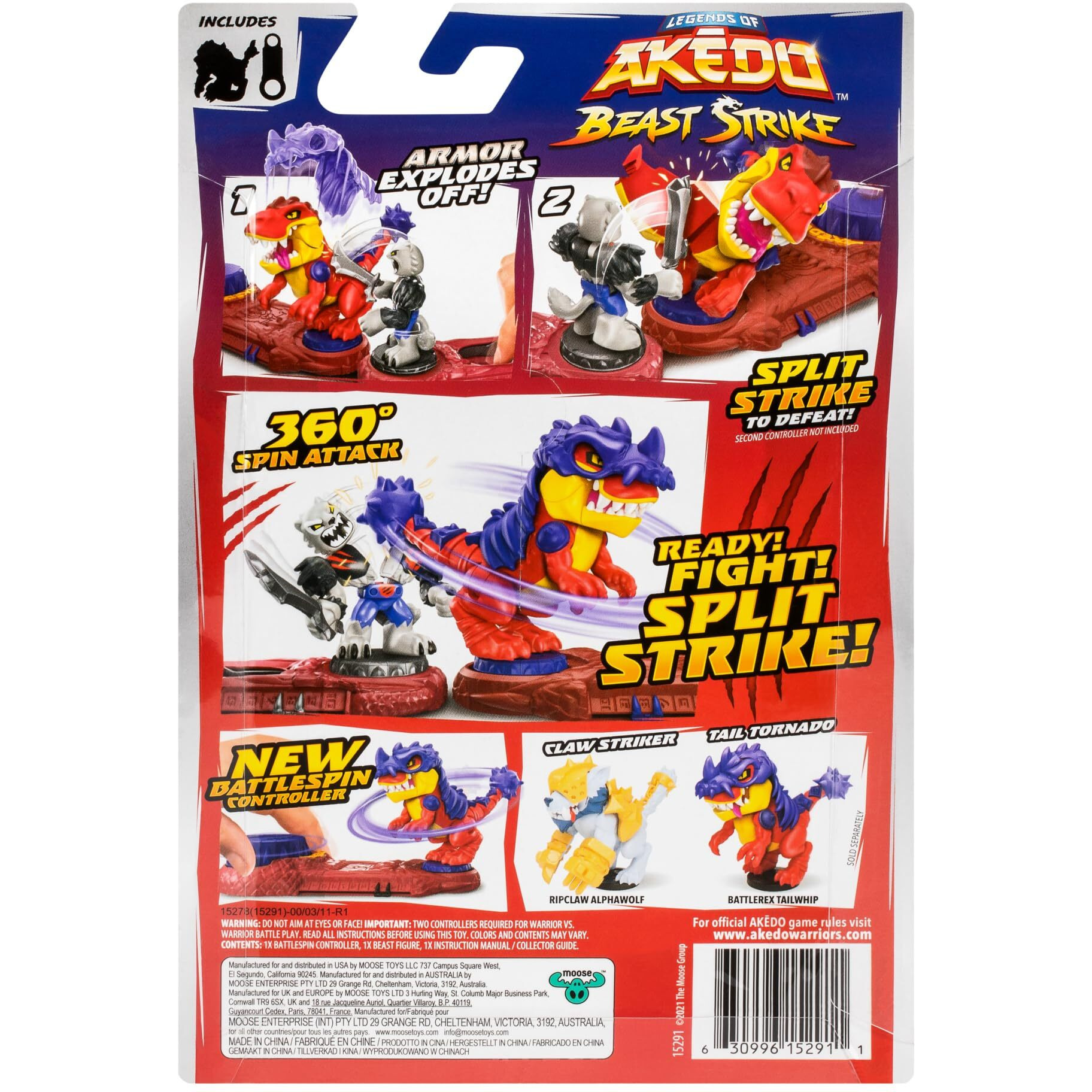 Legends Of Akedo Beast Strike Ultra Beasts | Ripclaw Alphawolf | Supersized With 360 Degree Spin Attack | New Battlespin Controller | Ripclaw Alphawolf Strikes With His Claws And Jaws