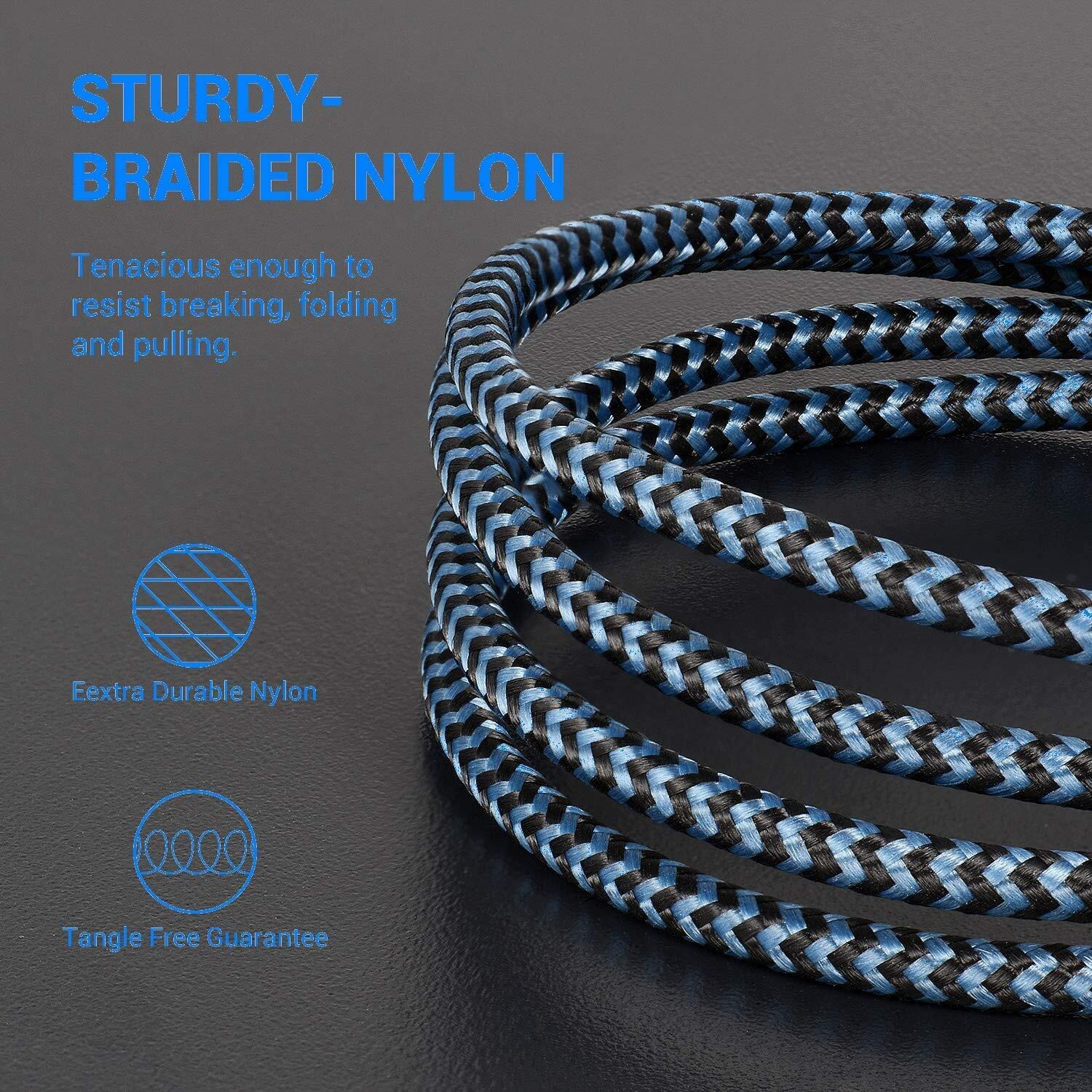 Iphone Charger  Sundix 3Pack 9Ft Lightning Cable Iphone Charger Cable Nylon Braided Charging Cord Compatible Iphone 14/13/12/12Pro/12Promax/11/11Pro/11Pro Max/Xs/Xs Max/Xr/X/8/8Plus/7/7Plus And More