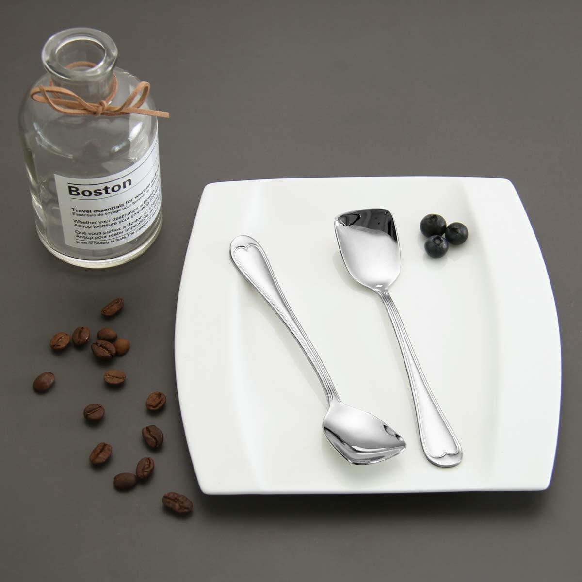 Hissf Ice Cream Spoons 18/10 Stainless Steel Dessert Spoon 4 Pcs  Shovel Spoons  6.0 Inches  Dishwasher Safe