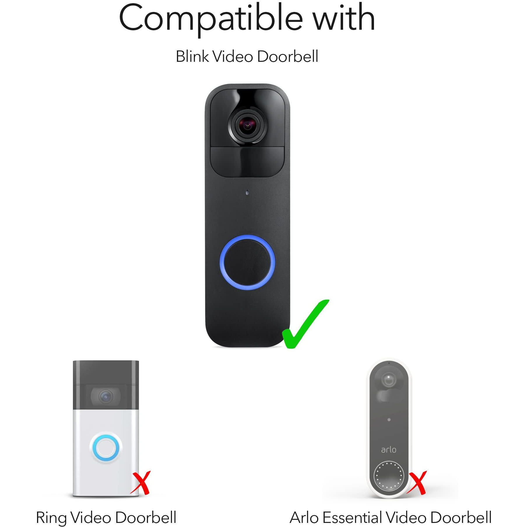 Wasserstein Solar Charger And Mount - Compatible With Blink Video Doorbell - Solar Power For Your Blink Video Doorbell (Black)