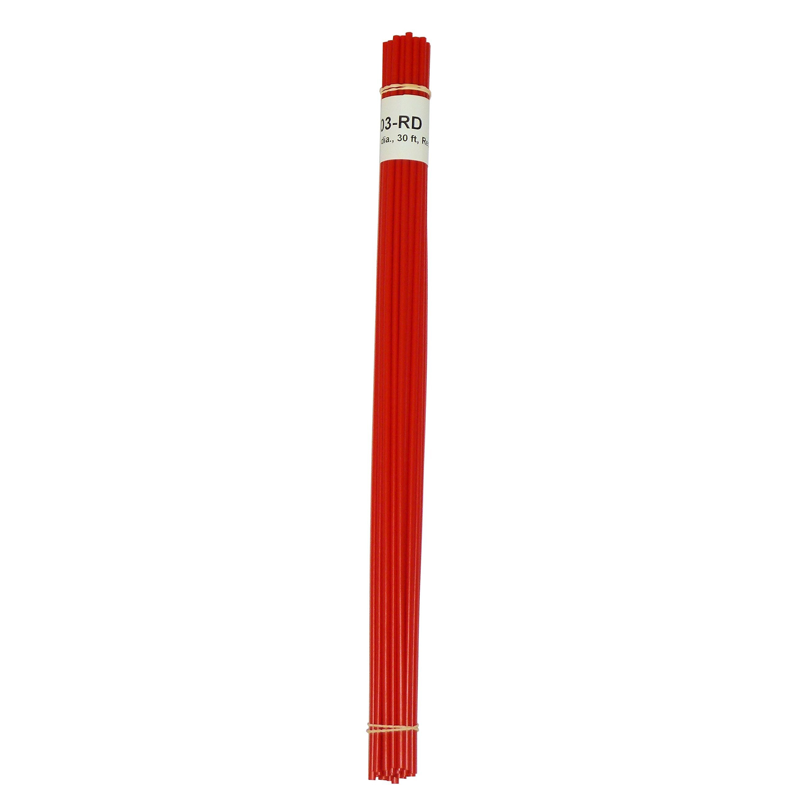 Red Low Density Polyethylene (Ldpe) Plastic Welding Rods  1/8"" Diameter  30 Ft. For Kayaks  Canoes  Dirt Bikes  Atvs