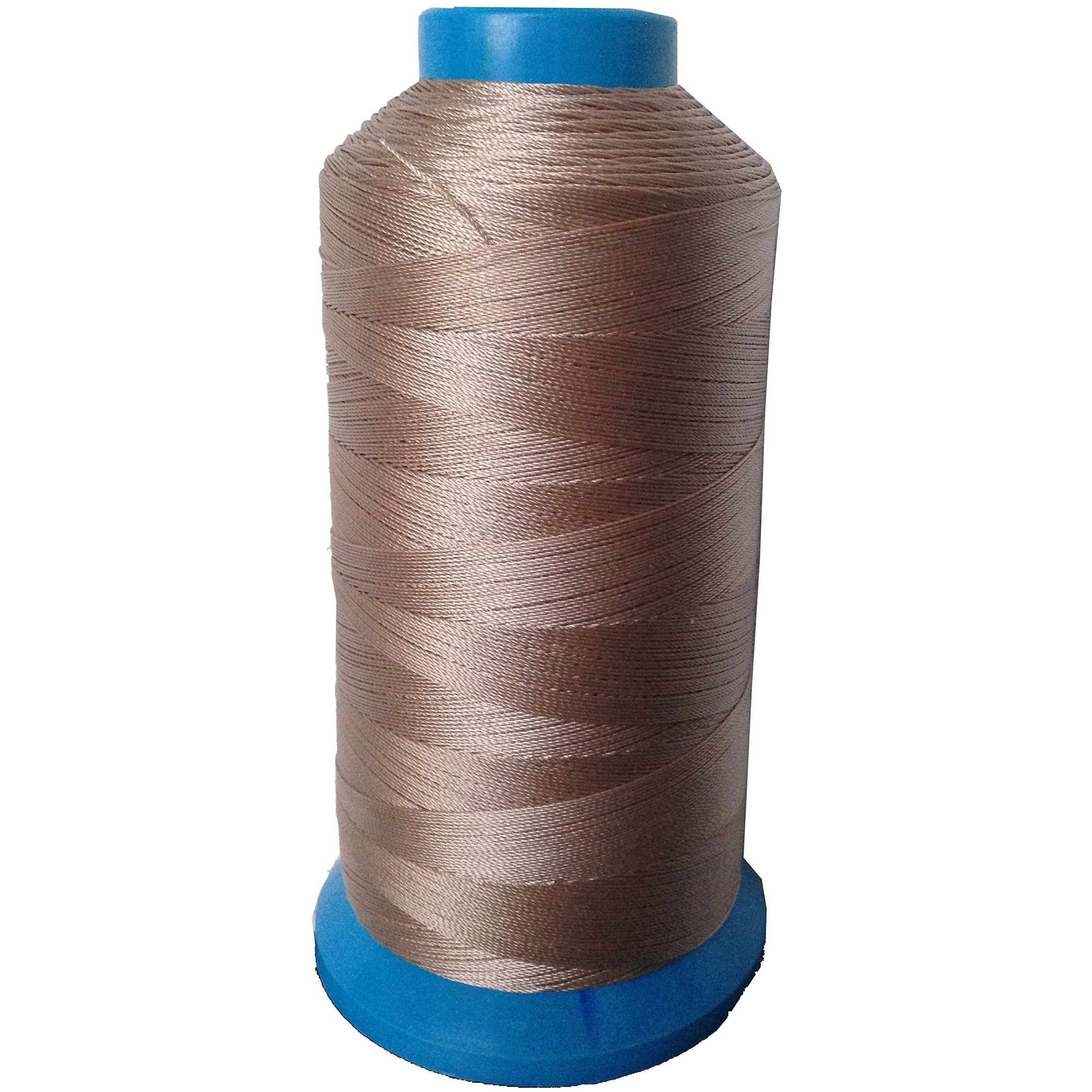 Bonded Nylon Sewing Thread Size 138 T135 1250Yds For Outdoor Upholstery (Khaki/Dark Tan)