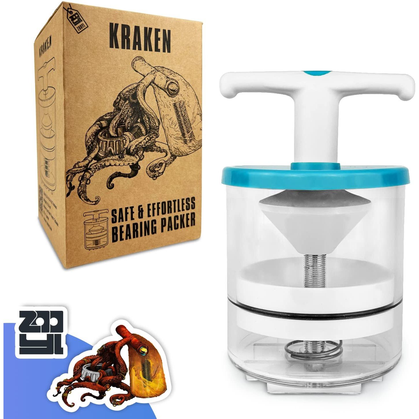 Zooyl Rotation Hand Bearing Packer Tool  Inject Bearing Grease Into Bearing Safely  Easily  Effortlessly  Wheel Bearing Grease Packer Tool  50-Inch Drop Protection  Automatic Bearing Center Locator