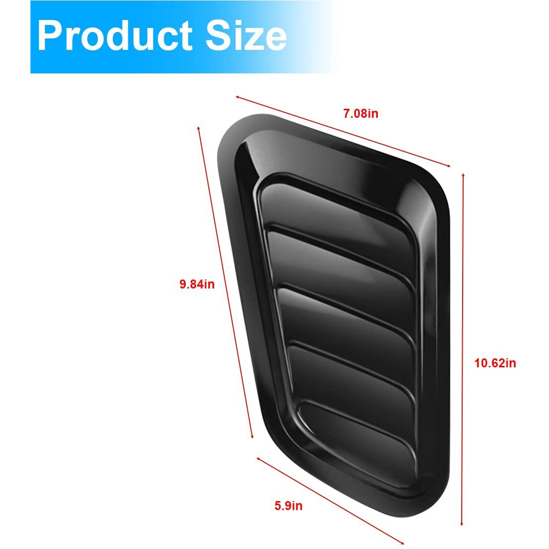 2Pcs Universal Hood Air Vents For Car Hood Scoop  Bonnet Vent Hood Air Intake Trim Cover (Black)