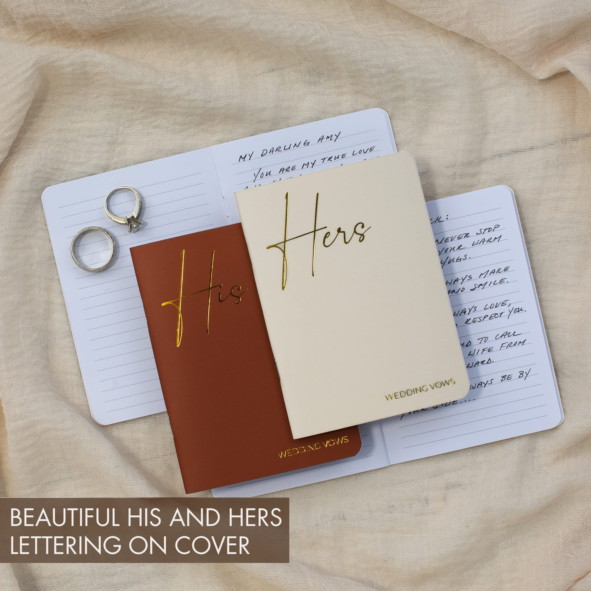 Elegant Vow Books With Gold Foil Lettering For Your Wedding - Perfectly Sized His And Hers Vow Books With Plenty Of Pages To Write Whatever Is On Your Heart - A Beautiful Addition For The Wedding Day