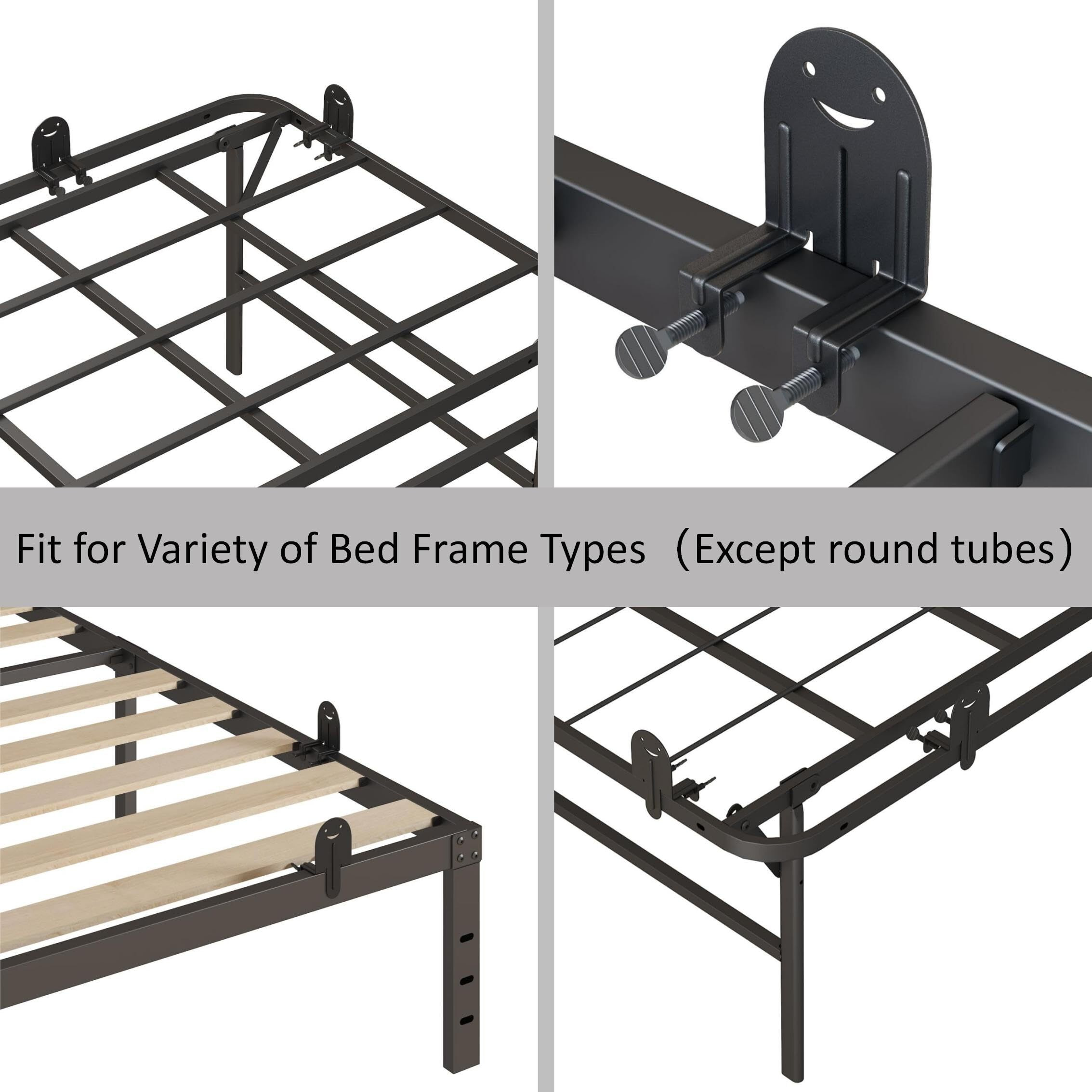 Upcanso Bed Frame Mattress Non Slip Gaskets  Set Of 6 Cute Mattress Holder Place Anti-Slip Baffle  Easy To Installation Metal Pad Gripper  Black